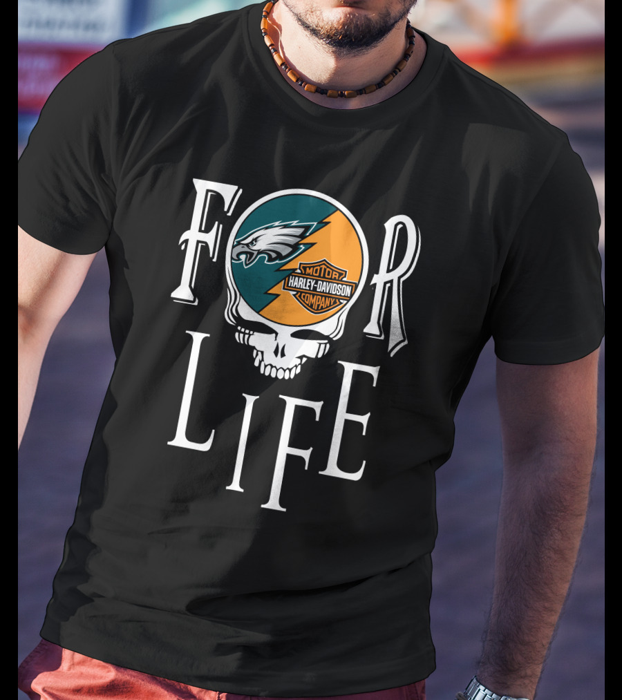 Philadelphia Eagles Harley Davidson Nfl For Life T-Shirt