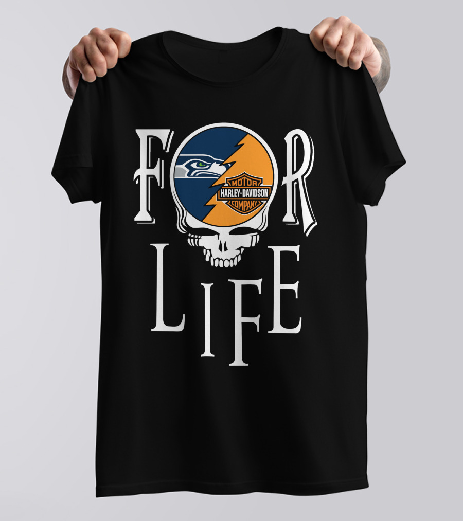 Seattle Seahawks Harley Davidson Nfl For Life T-Shirt