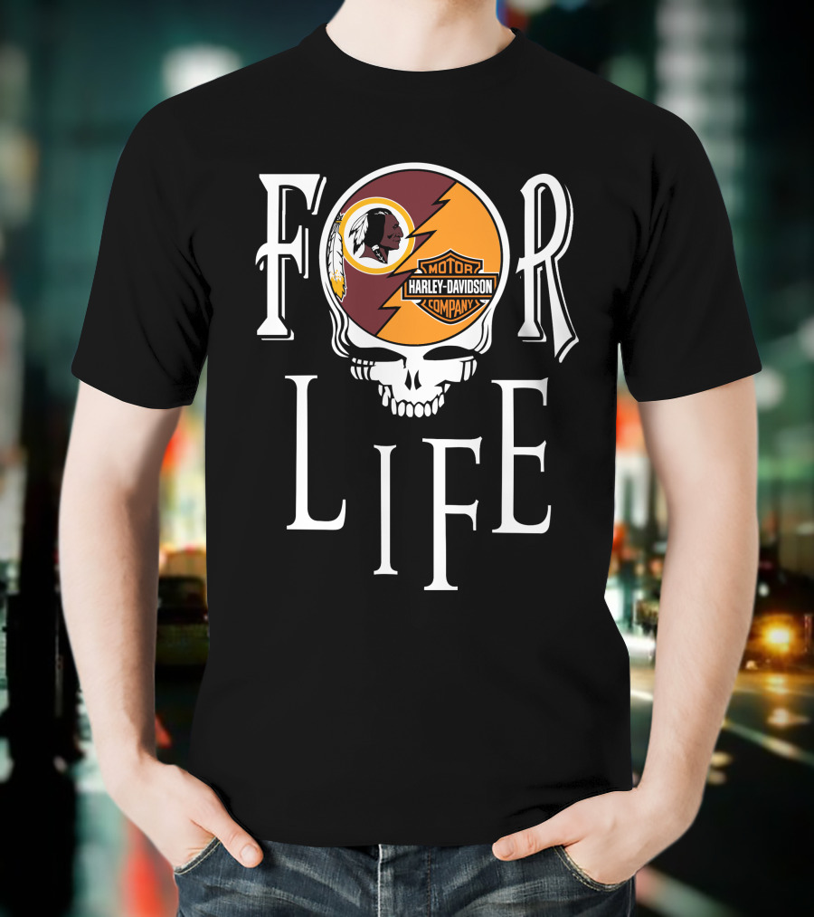 Washington Redskins Harley Davidson Nfl For Life T-Shirt