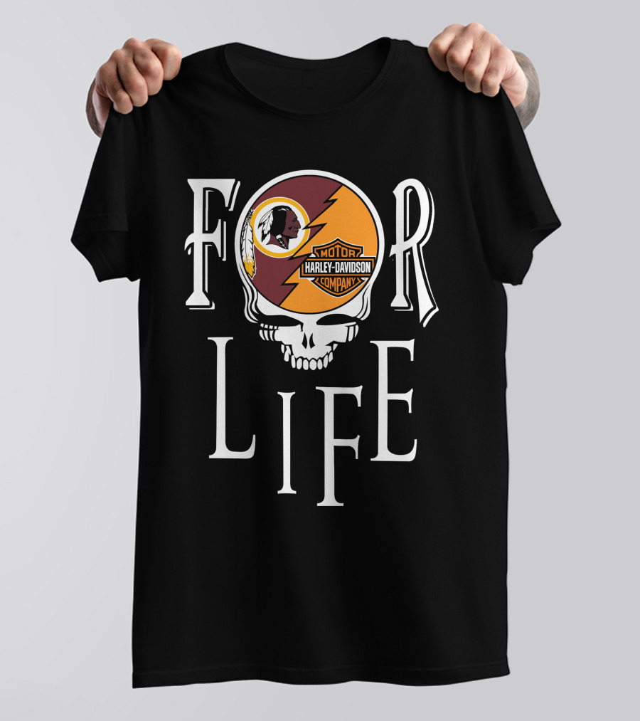 Washington Redskins Harley Davidson Nfl For Life T-Shirt