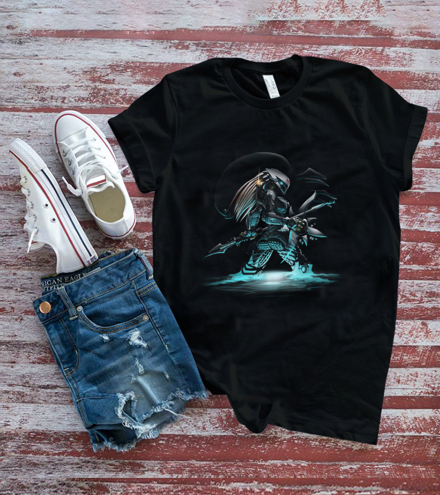 Predator Warrior Alien Hunter In Water Scene T-Shirt