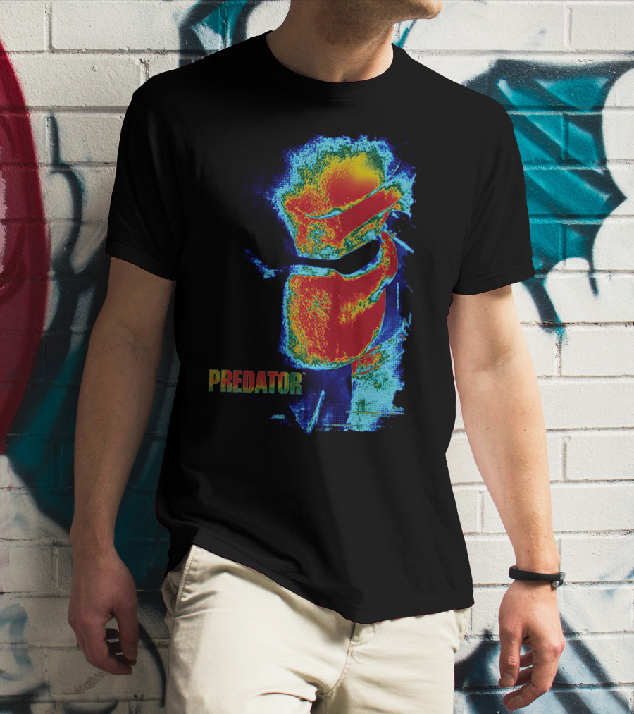 Predator Movie Thermal Vision Mask Pattern Warm-Tone Image T-Shirt