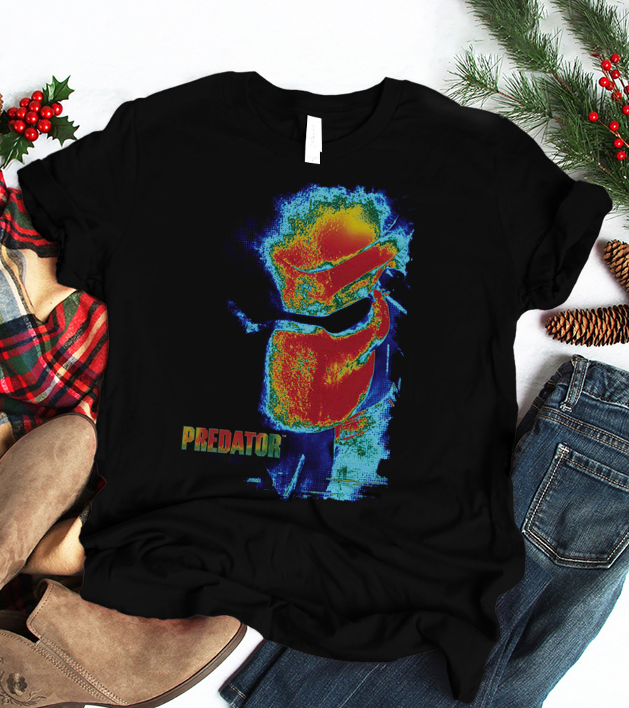 Predator Movie Thermal Vision Mask Pattern Warm-Tone Image T-Shirt