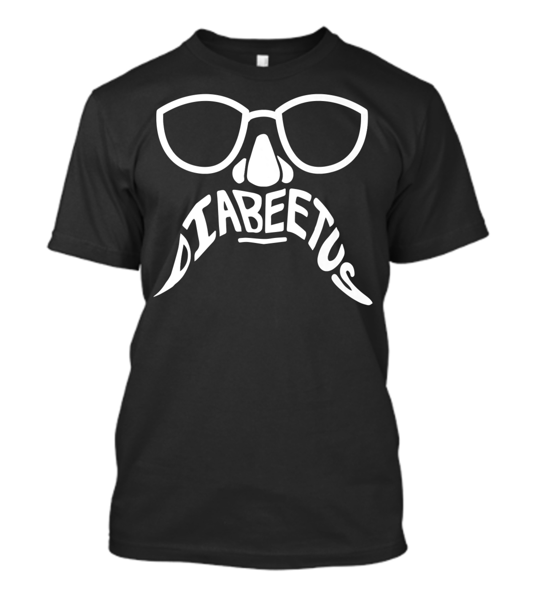 Diabeetus Awareness Diabetic Beard Support Parody Glasses Nose Moustache T-Shirt