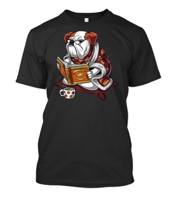 English Bulldog Reading Book Nerd T-Shirt