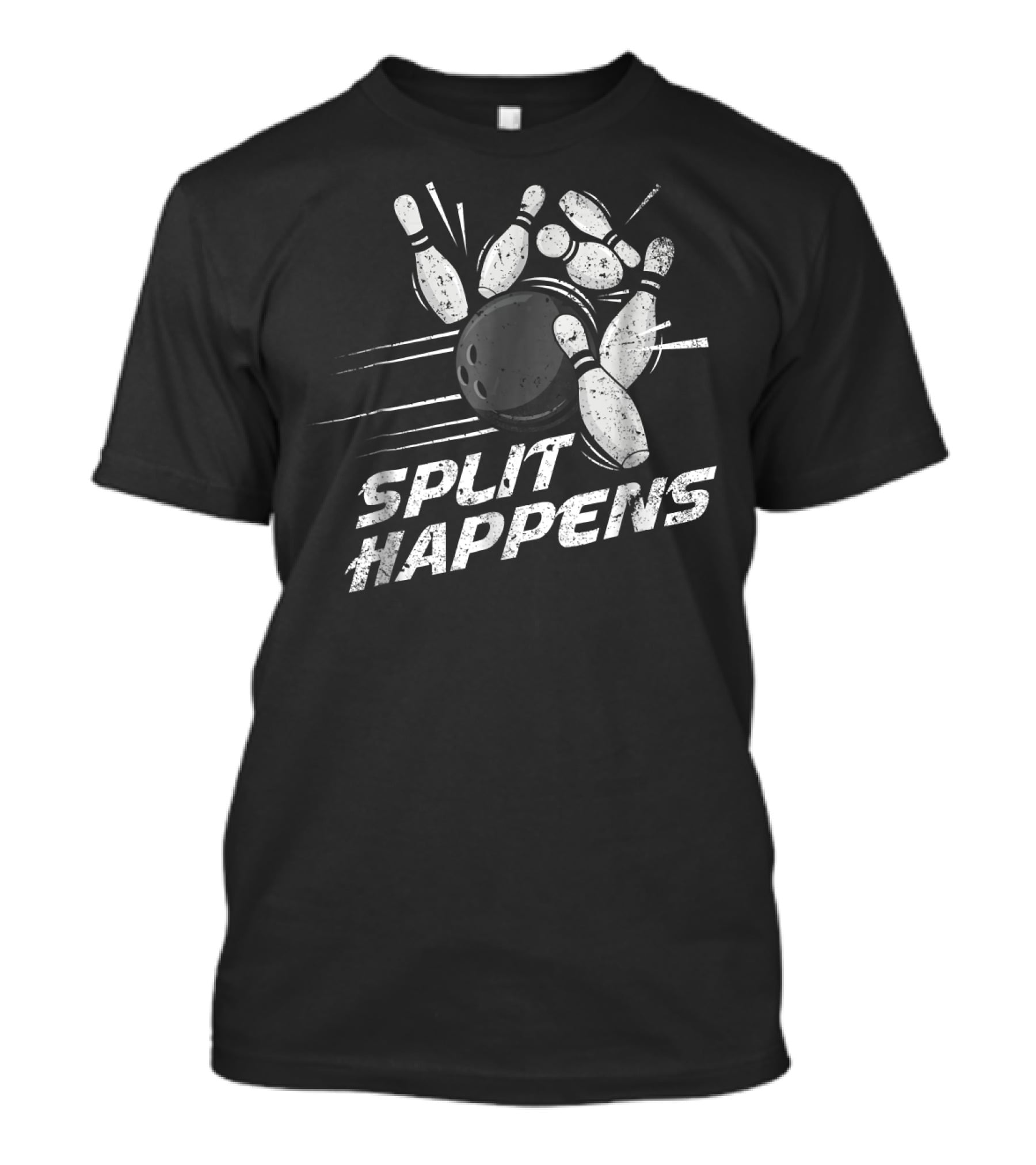 Split Happens Distressed Bowling Humor T-Shirt