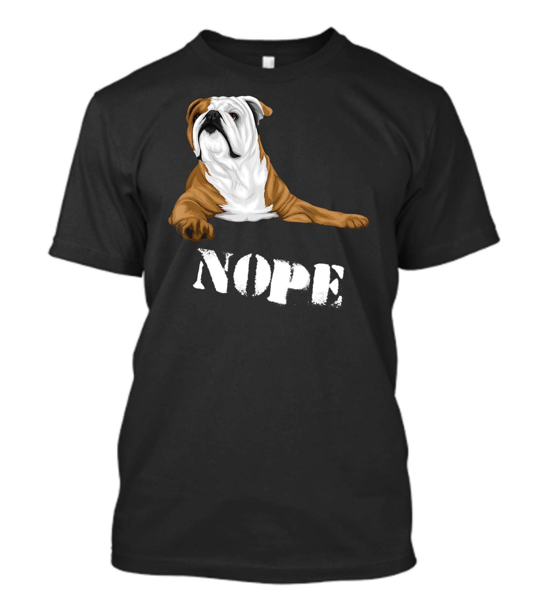 Lazy Bulldog Lover Nope Funny Dog T-Shirt
