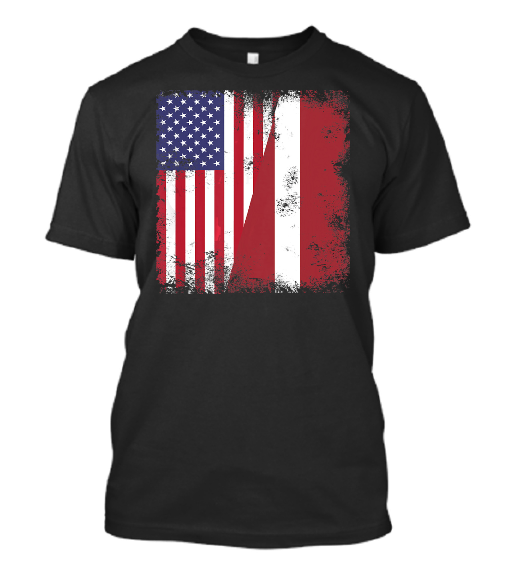 Half Latvian Half American Flag Vintage Latvia U T-Shirt