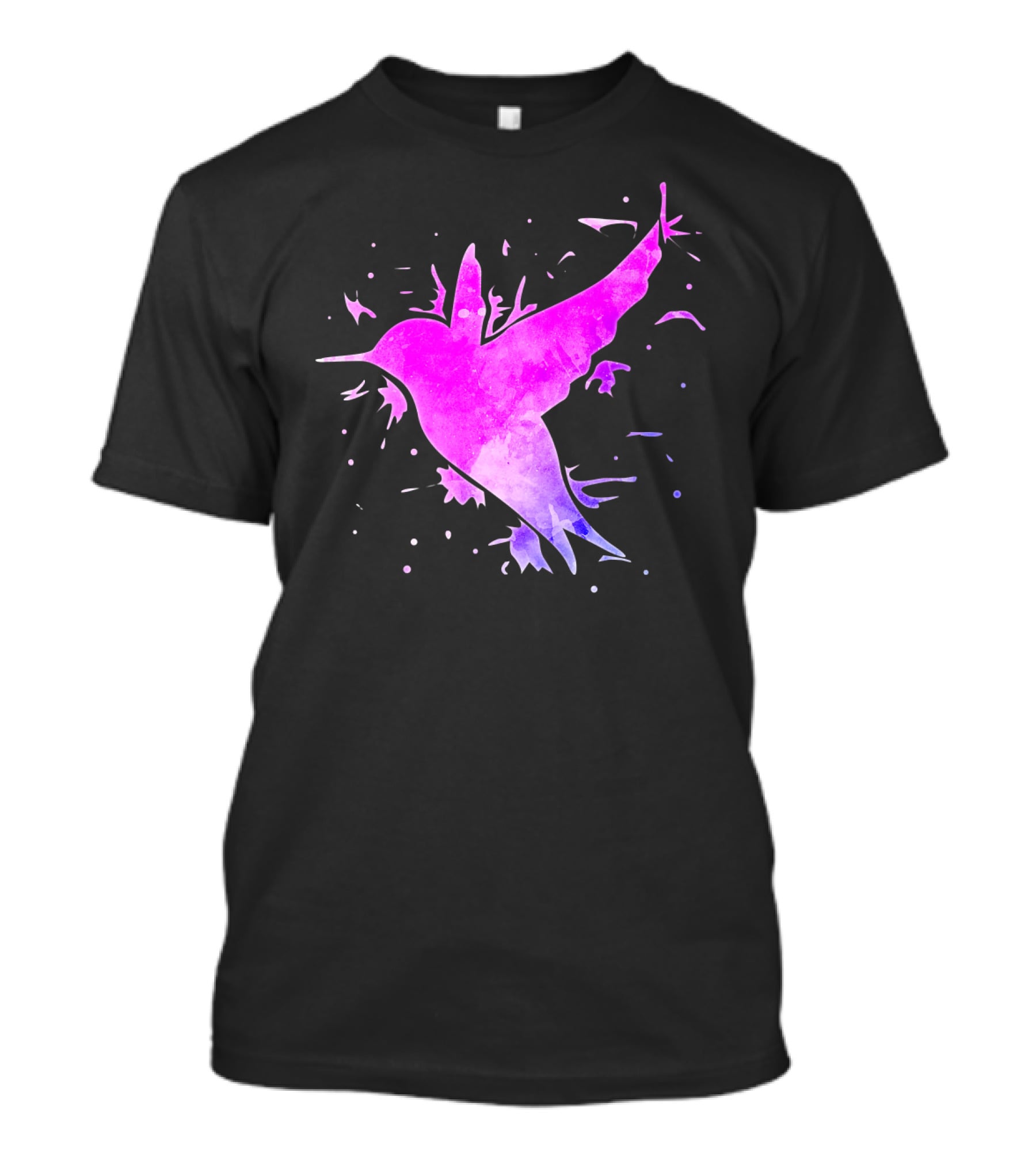 Hummingbird Watercolor Bird Ing In Flight Abstract T-Shirt