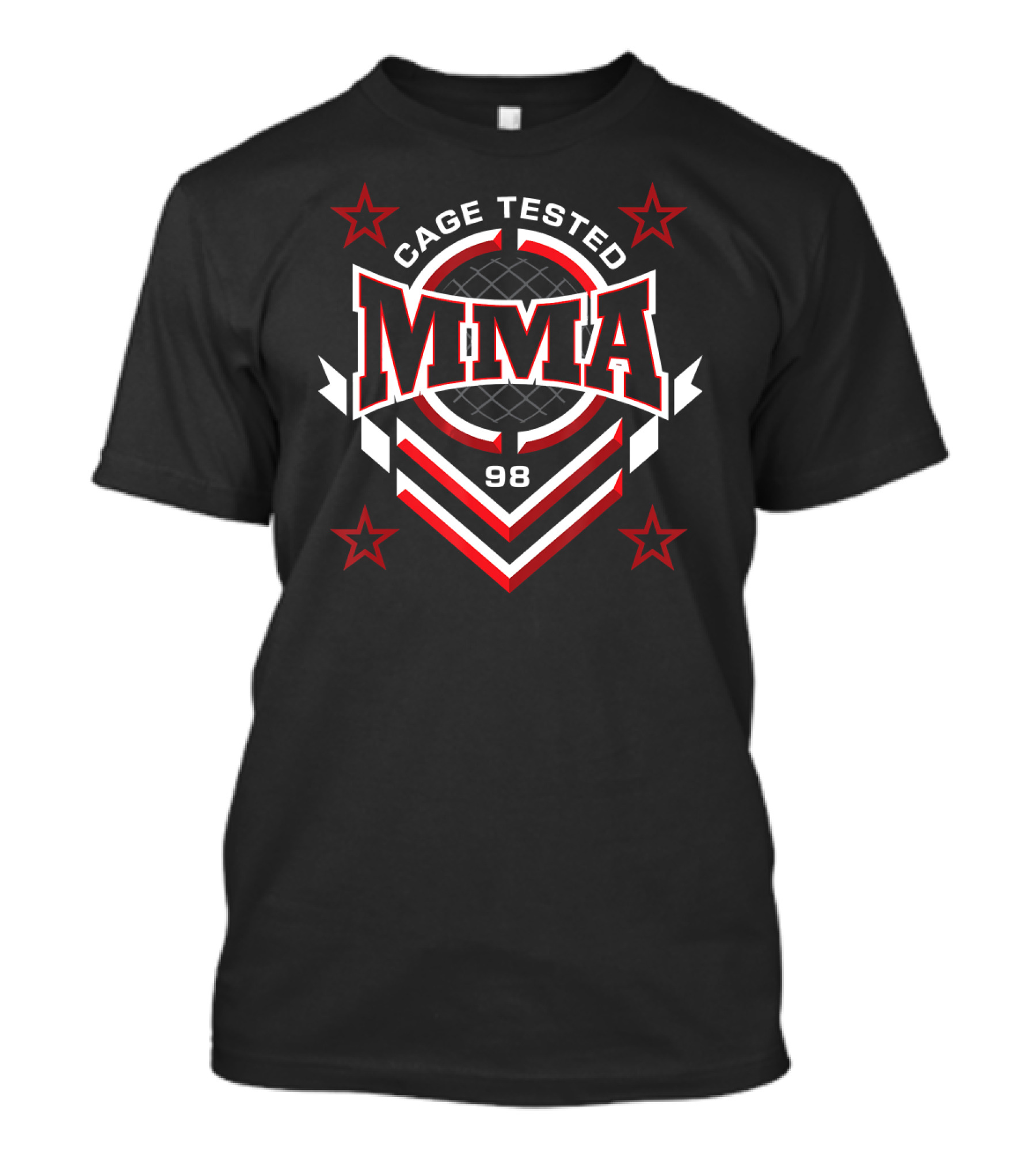 Cage Tested MMA 98 Brazilian Jiu Jitsu MMA Cage Fighting Kick T-Shirt