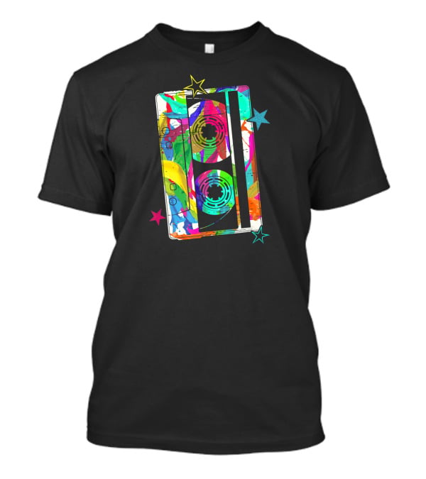 Colorful Cassette Tape Costume Vintage Music Stars T-Shirt