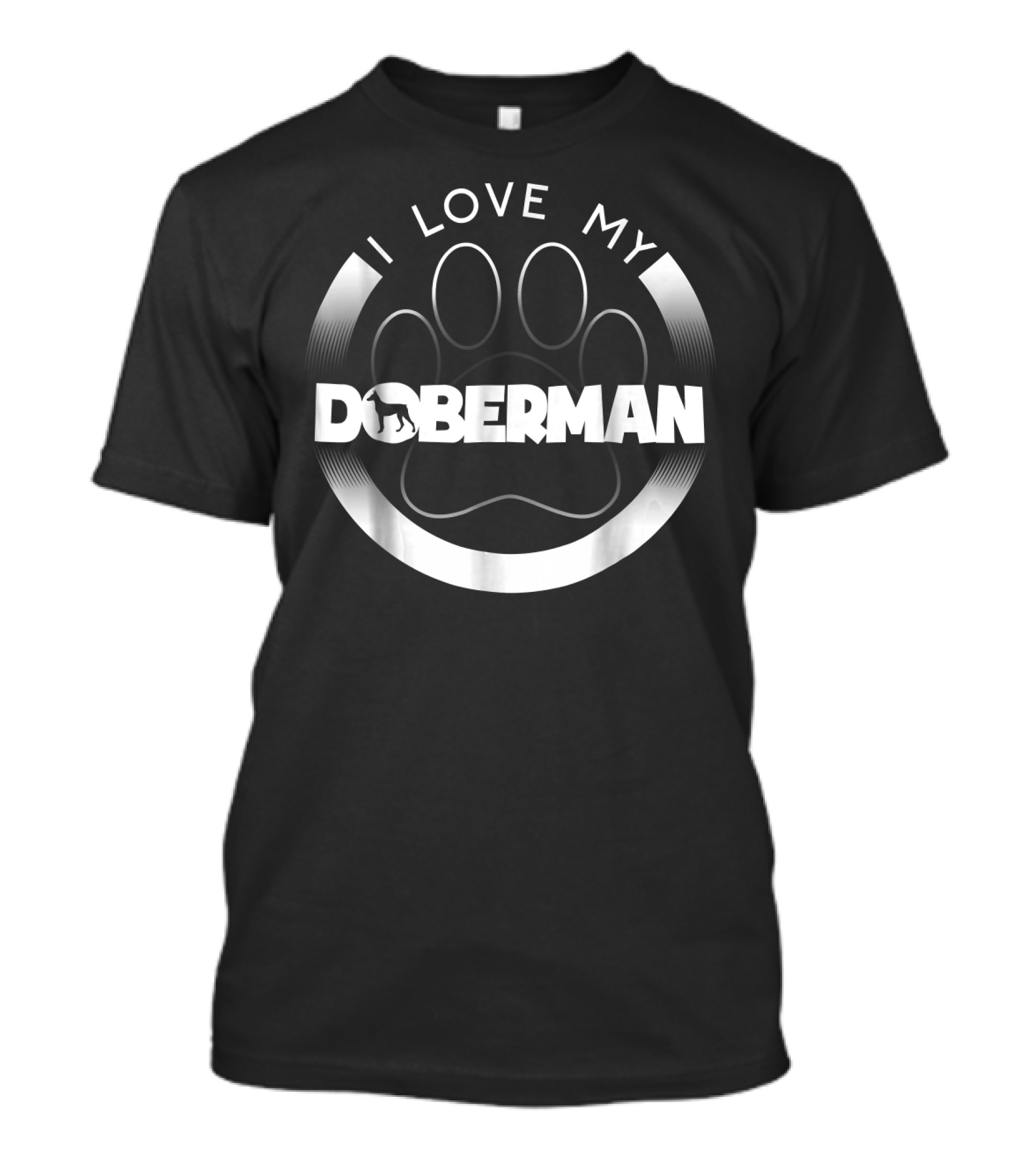 I Love My Doberman Paw Circle T-Shirt