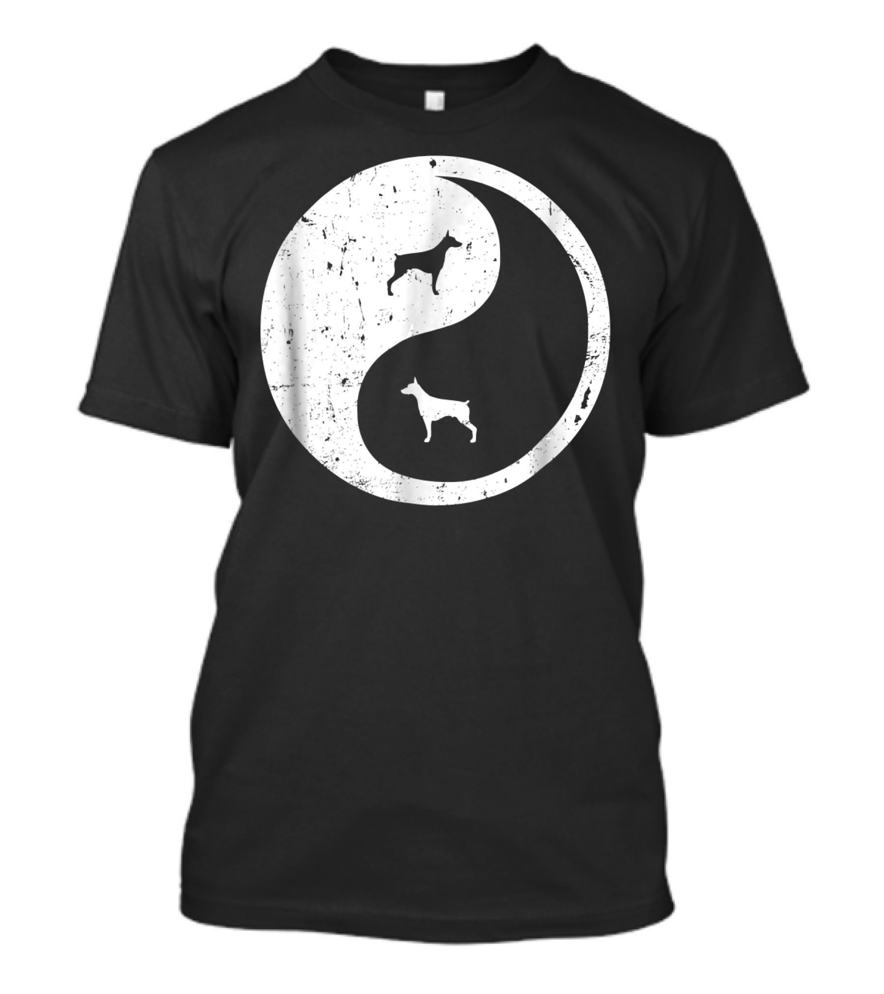 Doberman Pinscher Yin Yang Symbol With Doberman T-Shirt