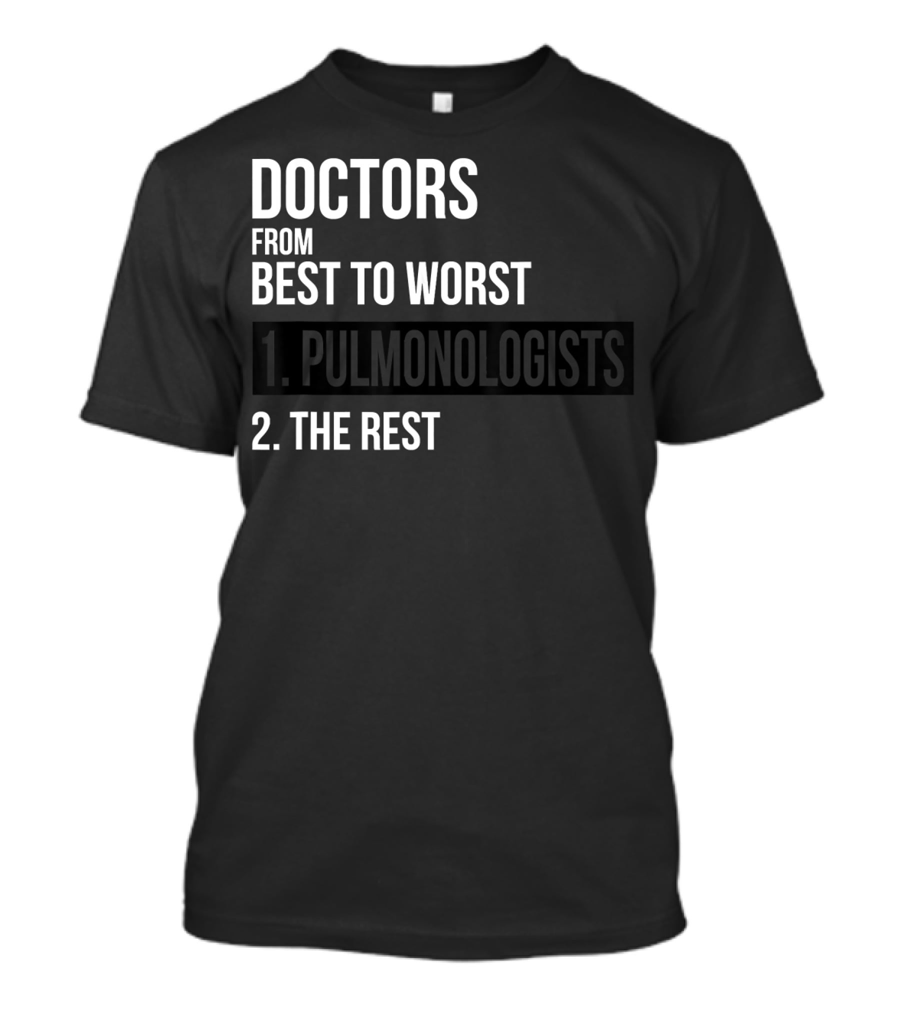 Doctors From Best To Worst Pulmonologists 1 Pulmonologists 2 The Rest T-Shirt