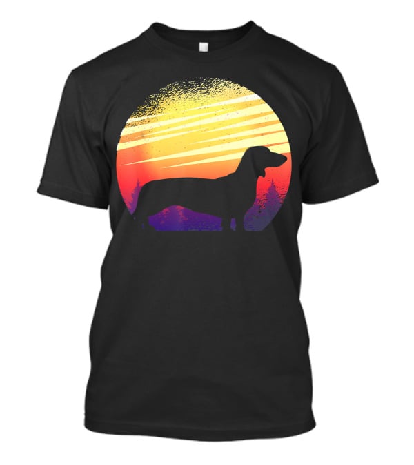 Dog Sunset Dachshund Silhouette Pet Animal T-Shirt