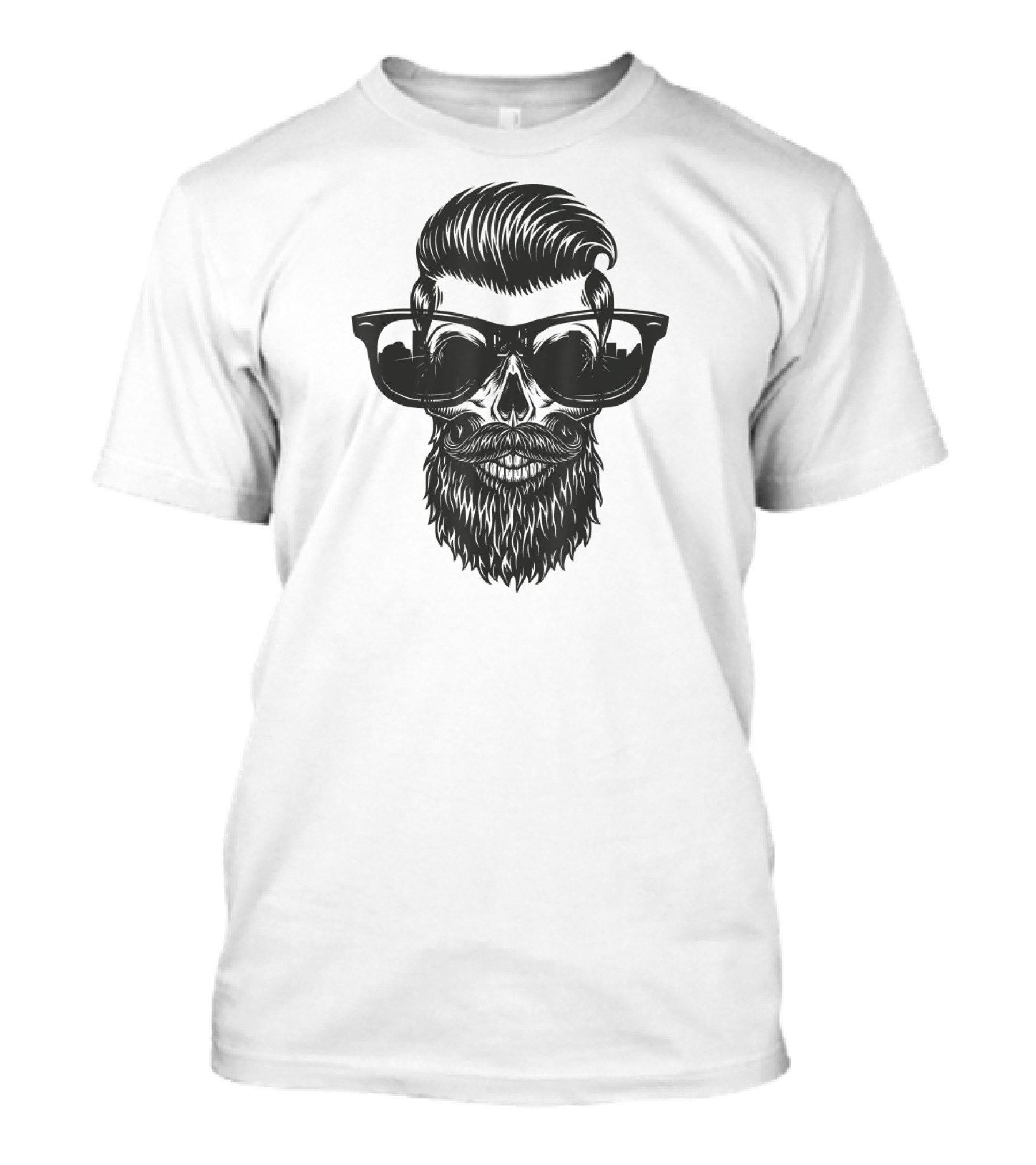 Skull With Beard And Sunglasses Vintage Look T-Shirt