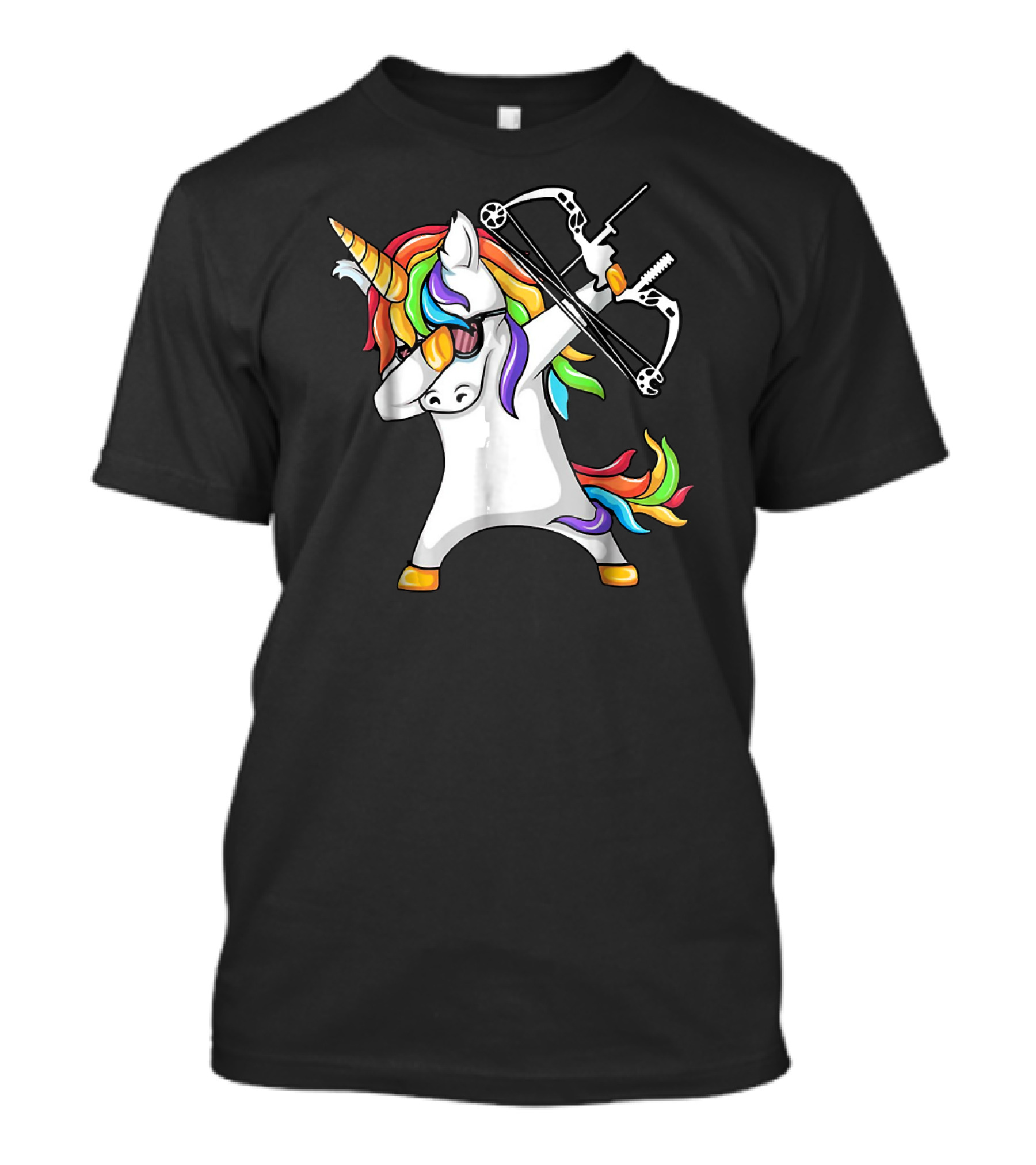 Unicorn Dabbing With Colorful Bow And Arrow Archery T-Shirt