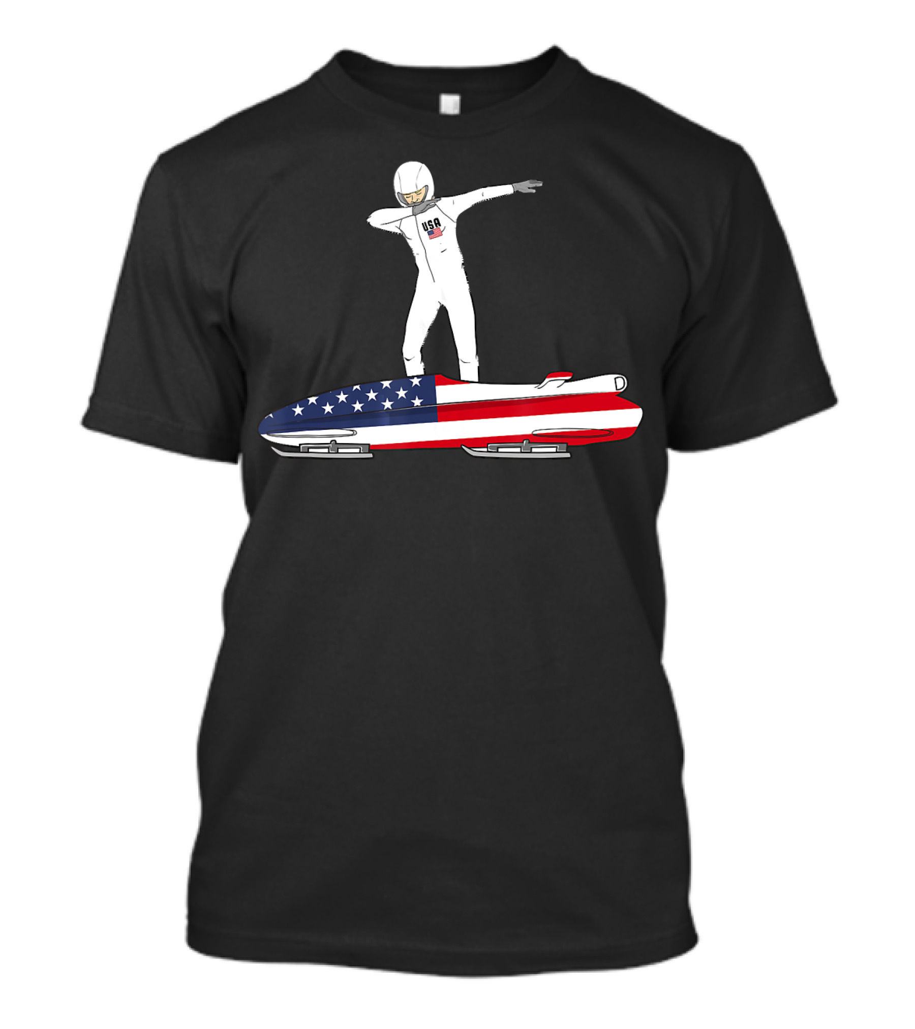 USA Bobsled Dabbing United States Flag Suit T-Shirt