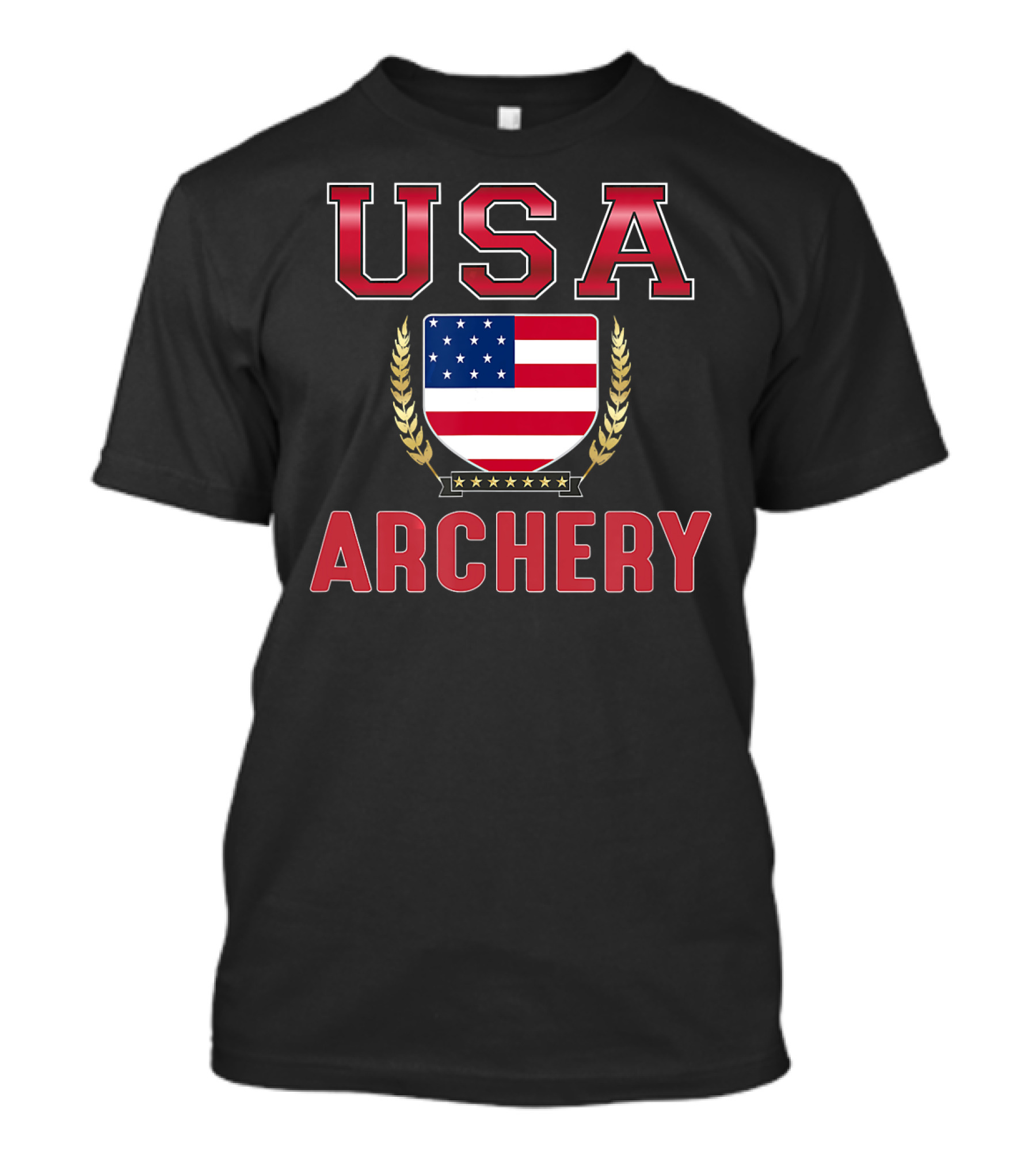 USA Archery Shield With Stars And Stripes Emblem T-Shirt