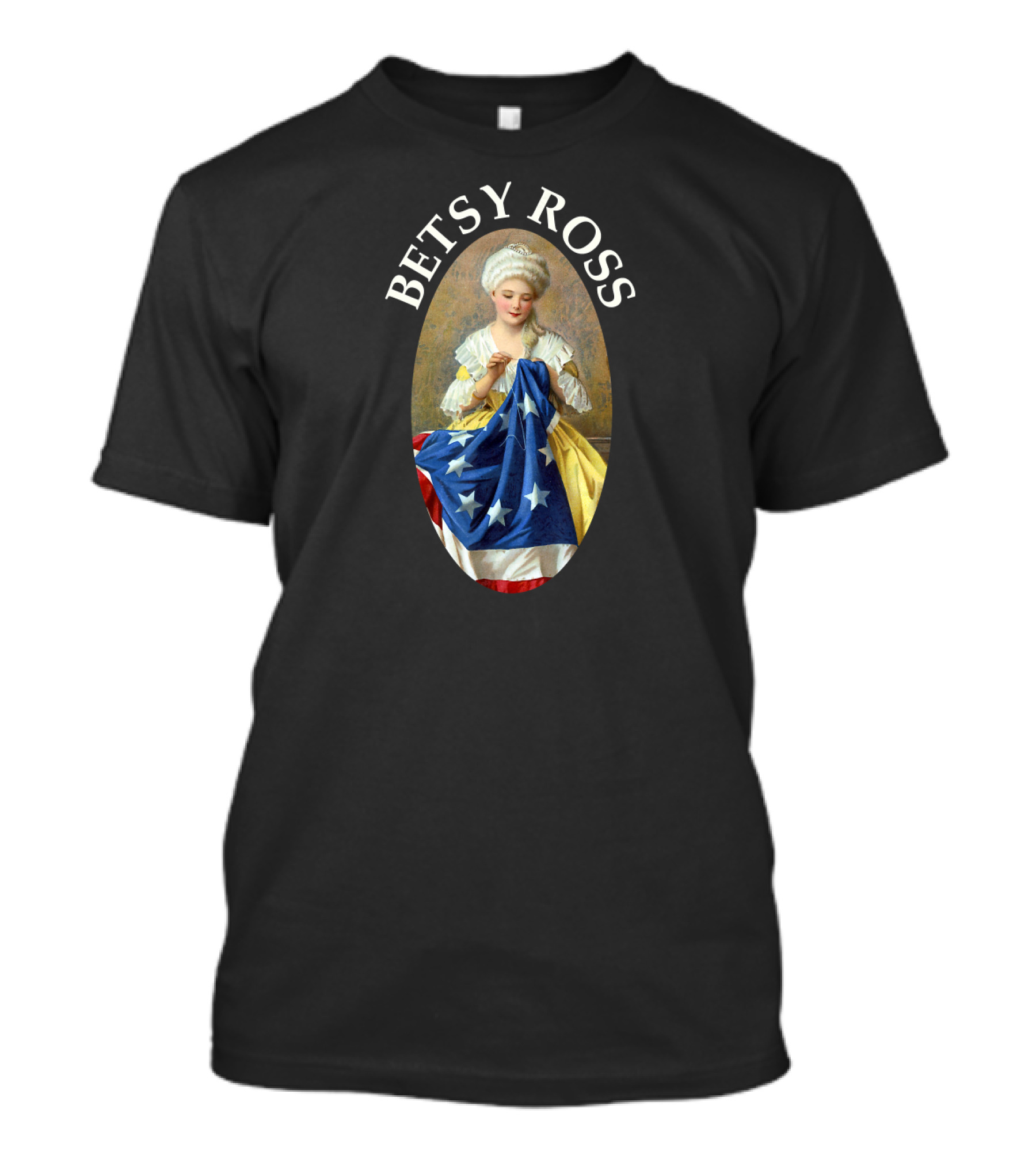 Betsy Ross Sewing American Flag T-Shirt