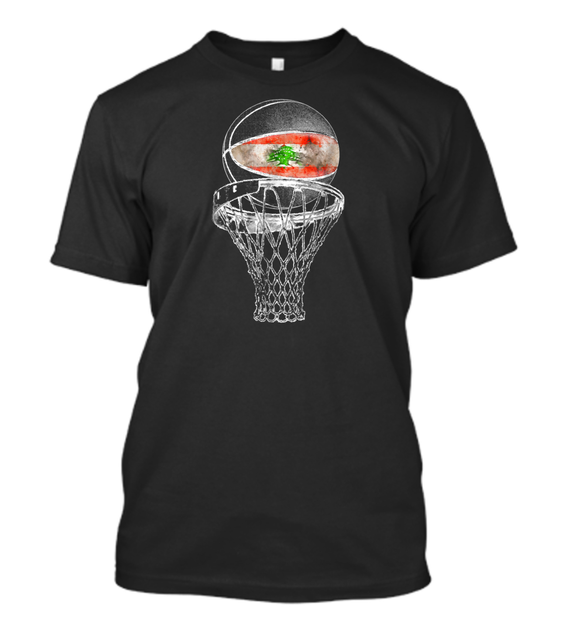 Vintage Lebanon Flag Basketball Net T-Shirt