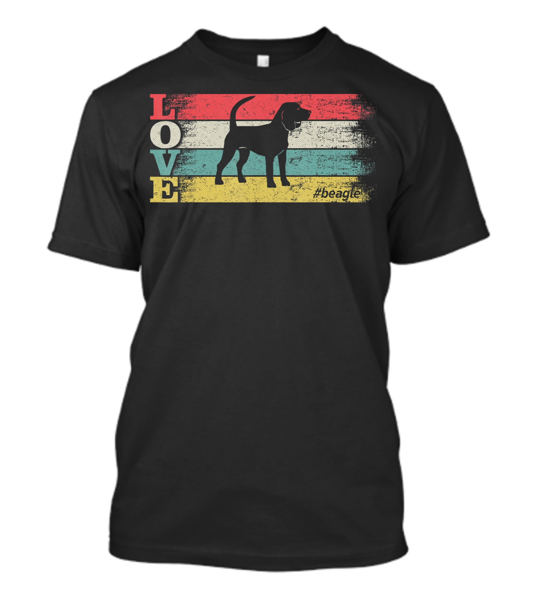 Love Beagle Vintage Stripes Hashtag Beagle T-Shirt