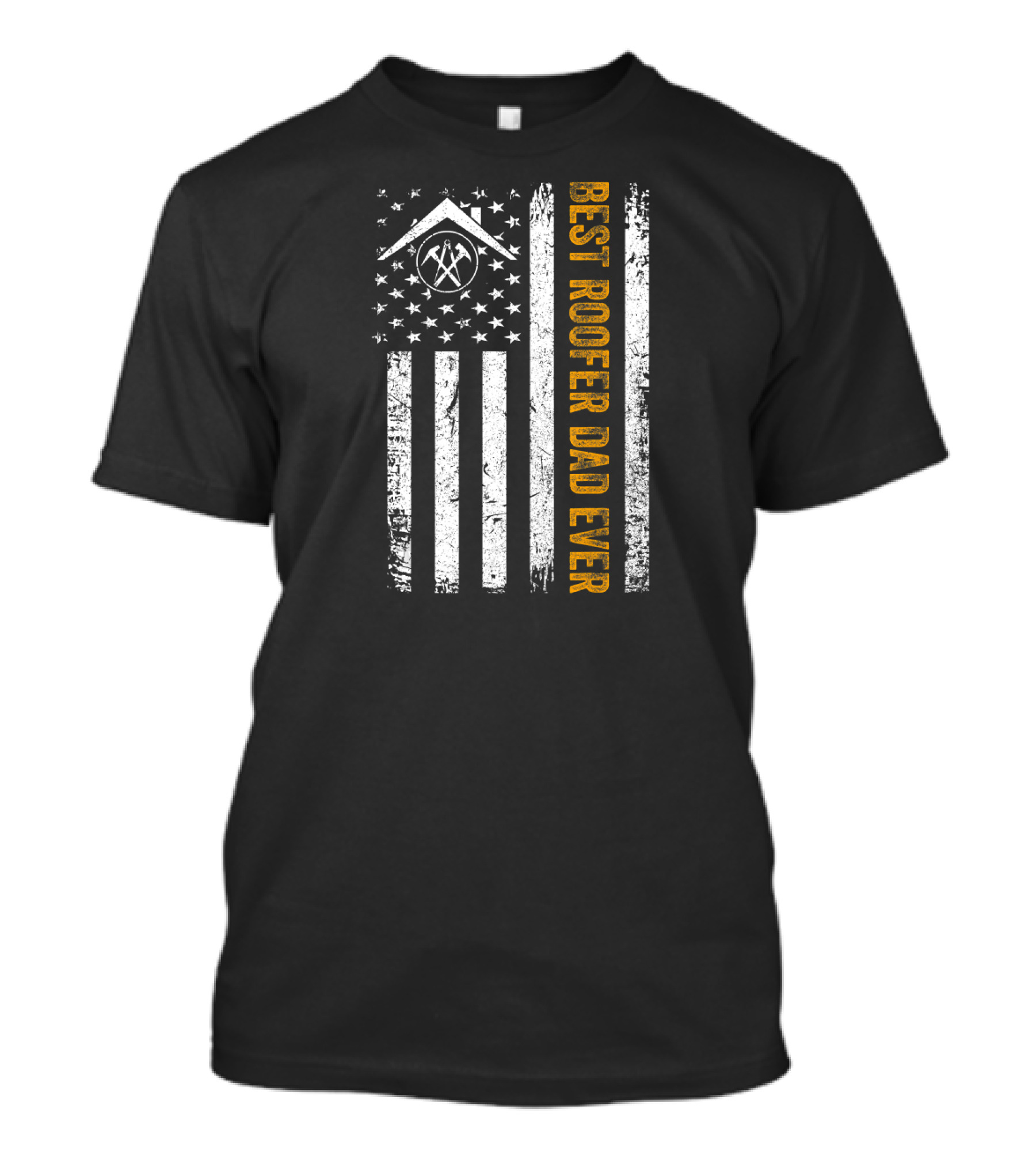 Vintage USA Flag Best Roofer Dad Ever Americ T-Shirt