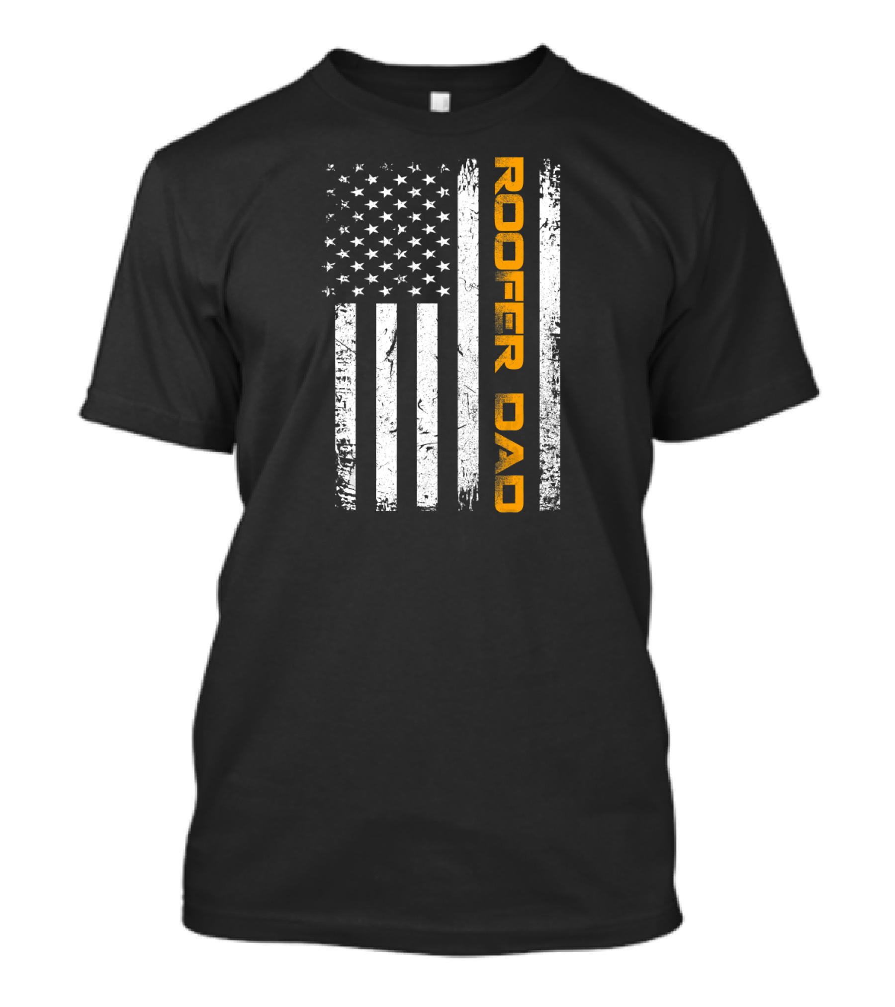 Vintage Roofer Dad American Flag USA Fun T-Shirt