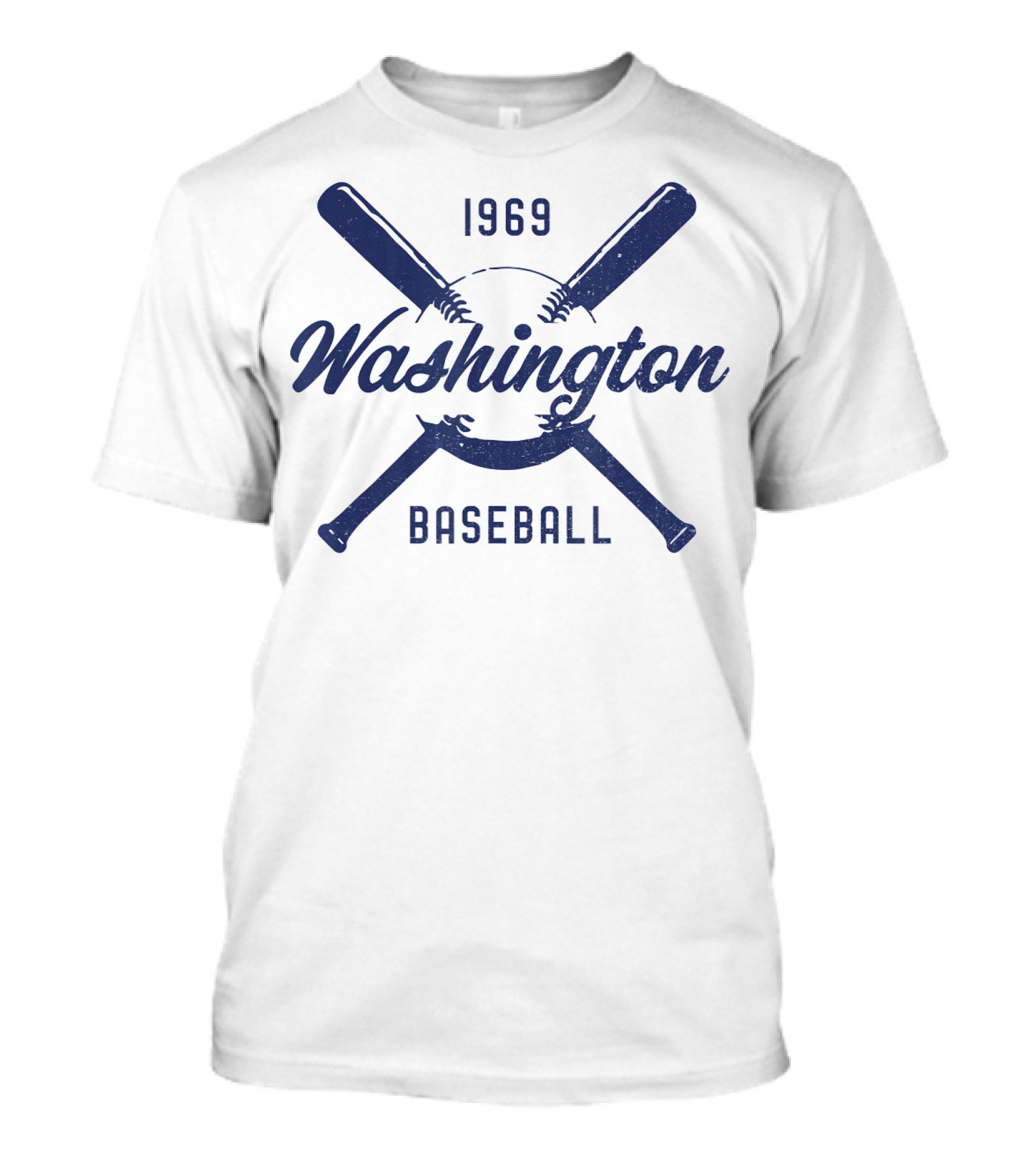 Vintage Look Distressed Washington 1969 Baseball T-Shirt