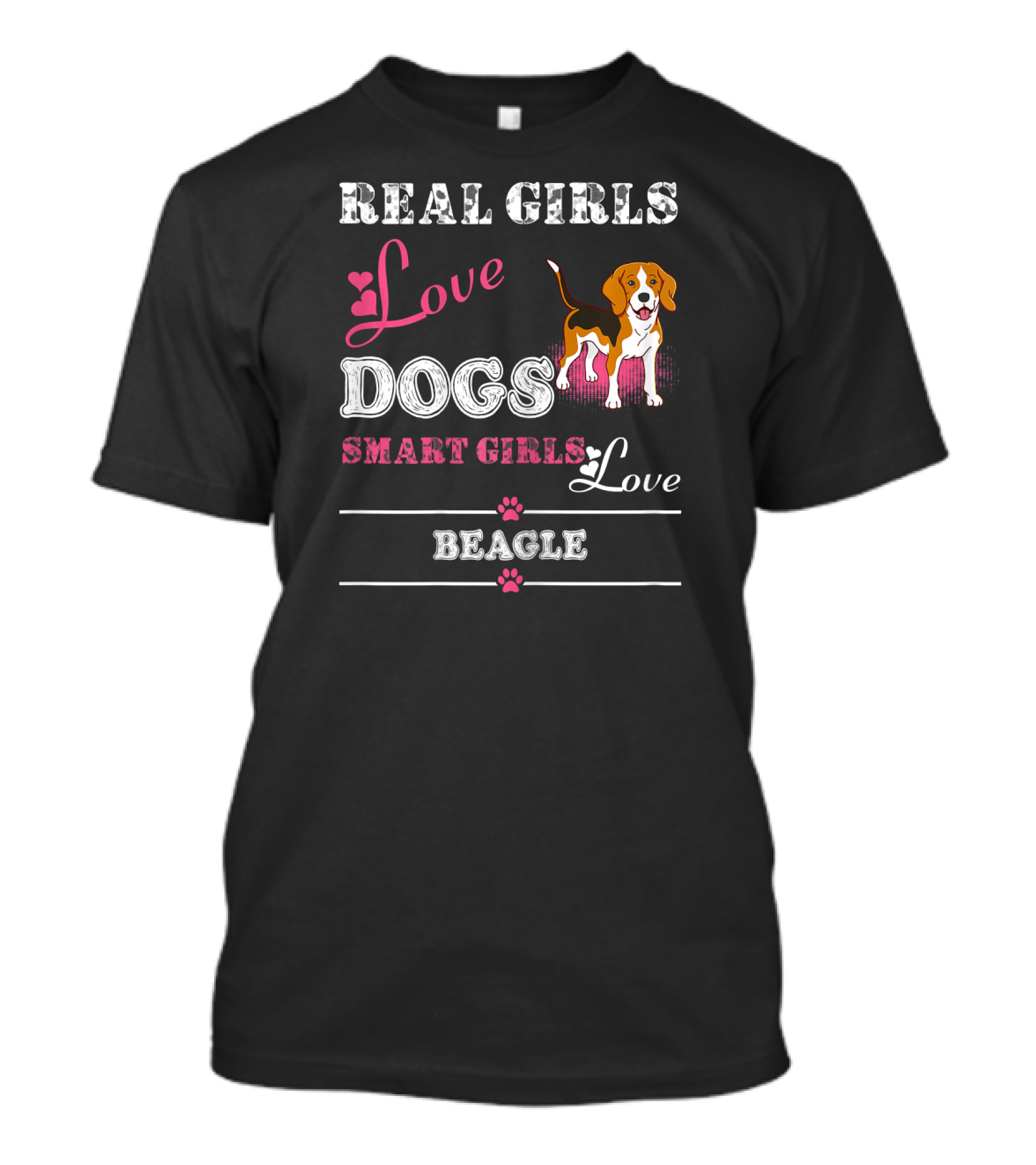 Real Girls Love Dogs Smart Girls Love Beagle T-Shirt
