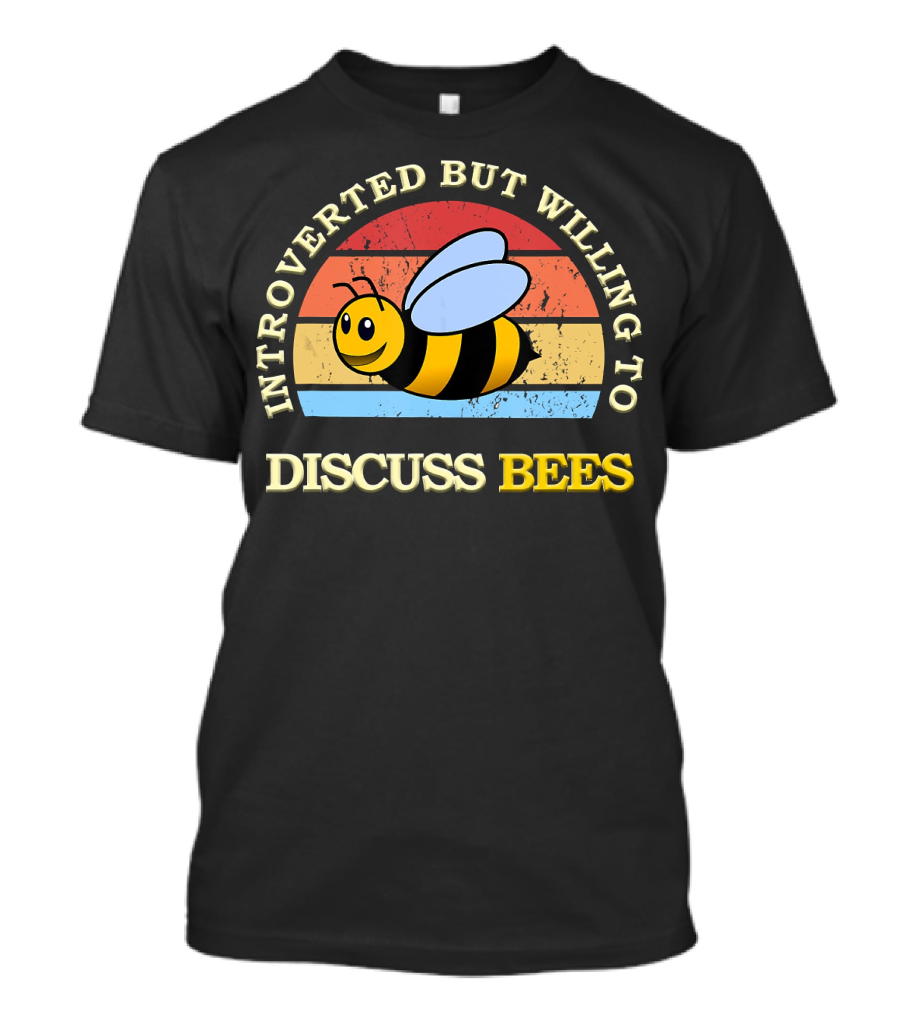 INTROVERTED BUT WILLING TO DISCUSS BEES Retro Style Bee T-Shirt