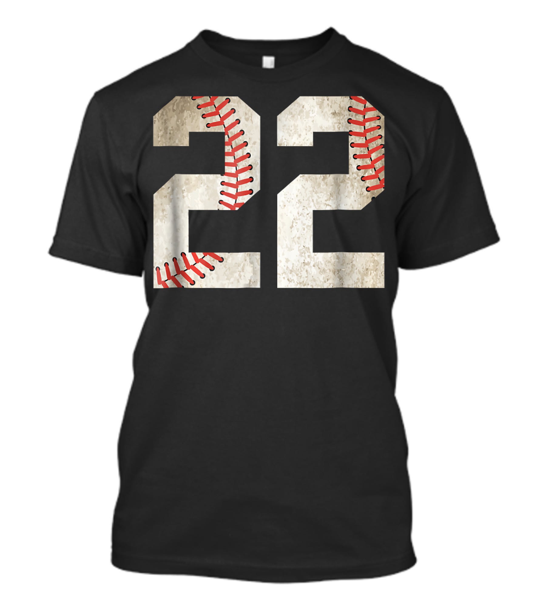 22 Dirt Stitched Baseball Number T-Shirt