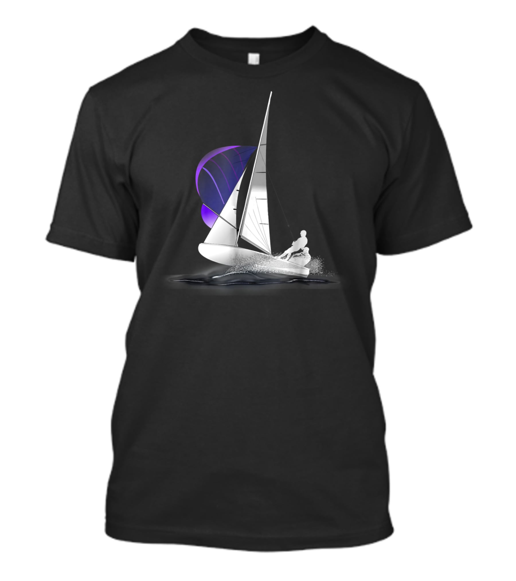 420 Sailing Dinghy With Spinnaker On Water T-Shirt