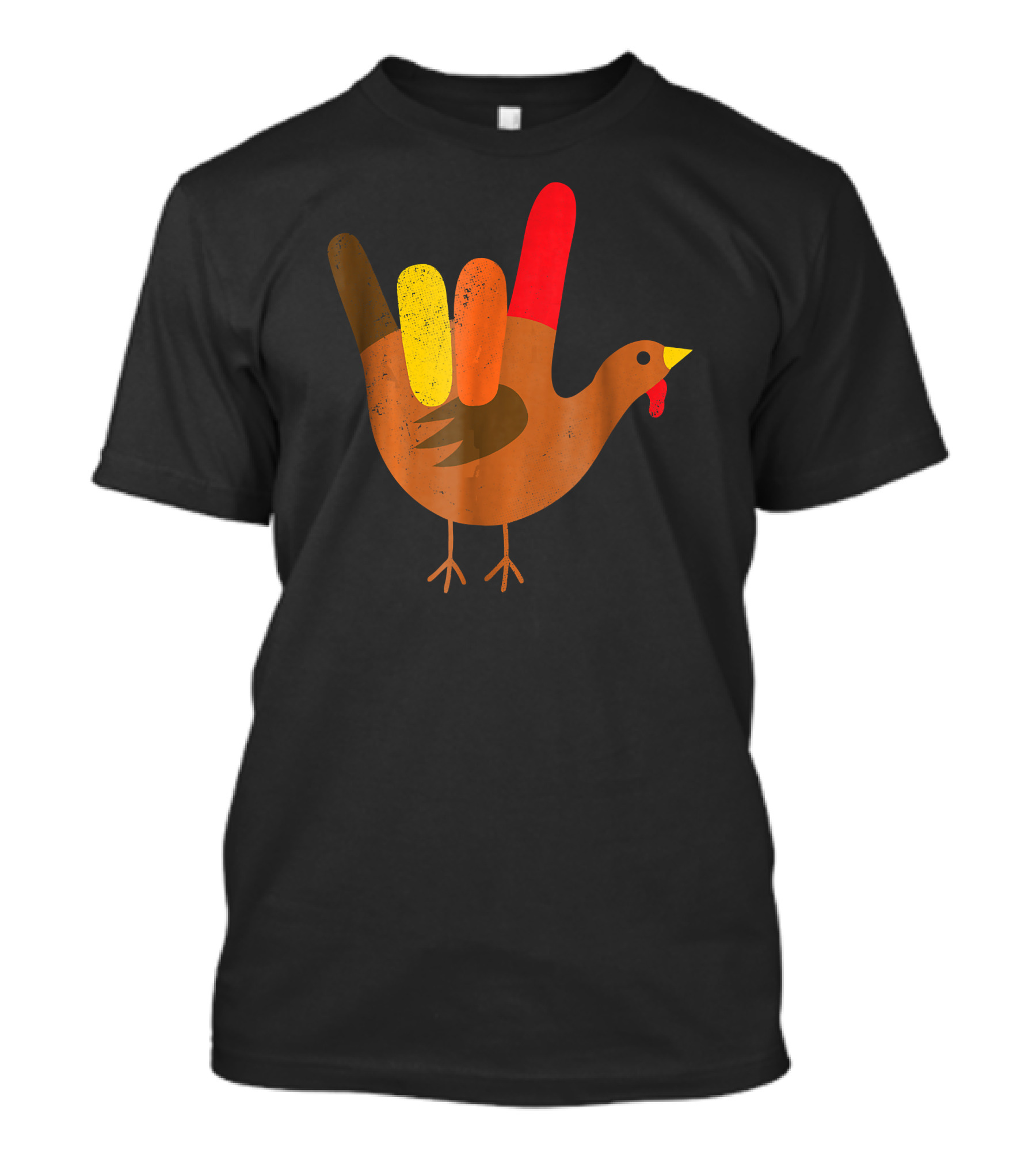 American Sign Language I Love You Thanksgiving Turkey T-Shirt
