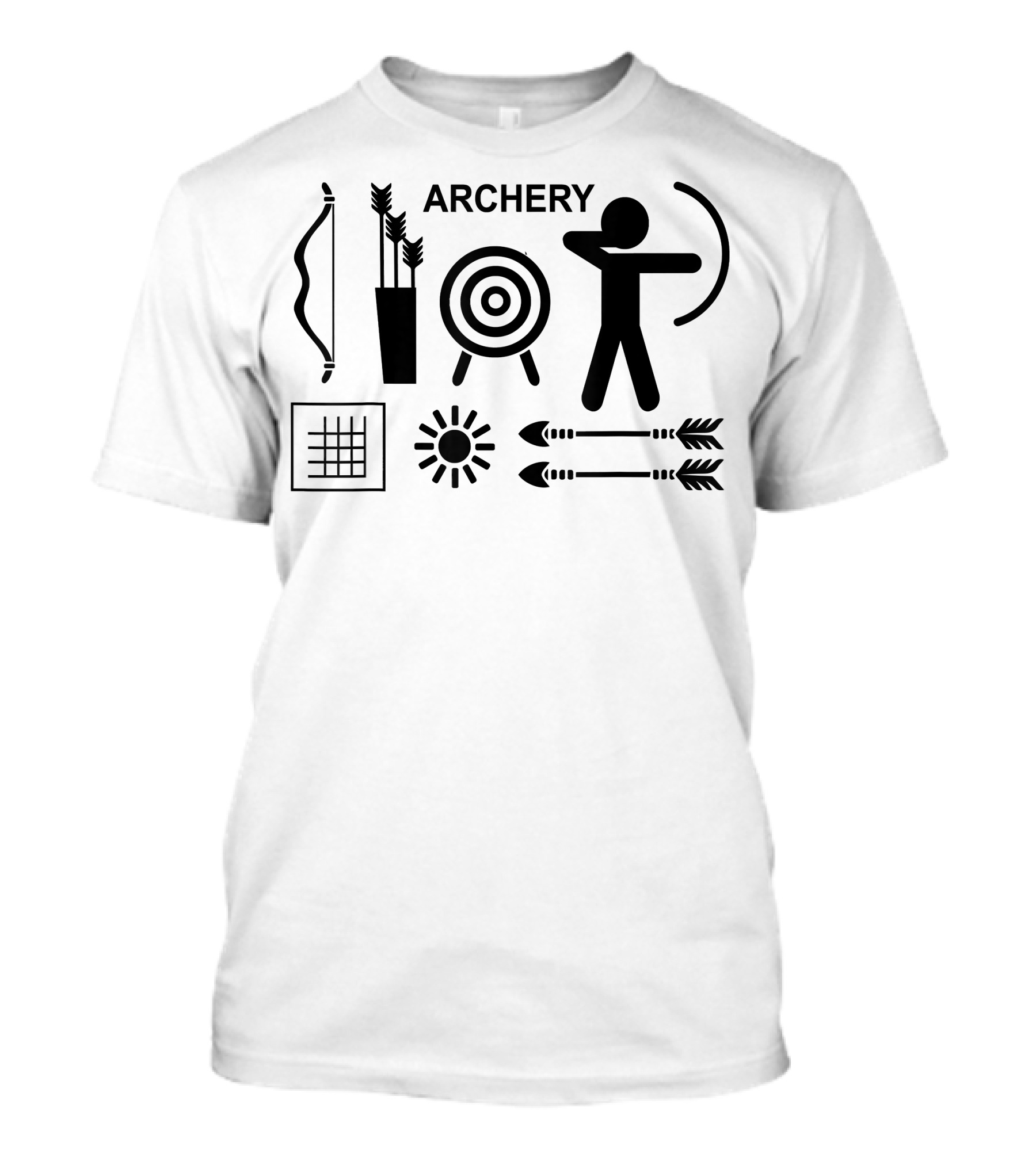 Archer Bow Arrow Target Archery Silhouette Icons T-Shirt