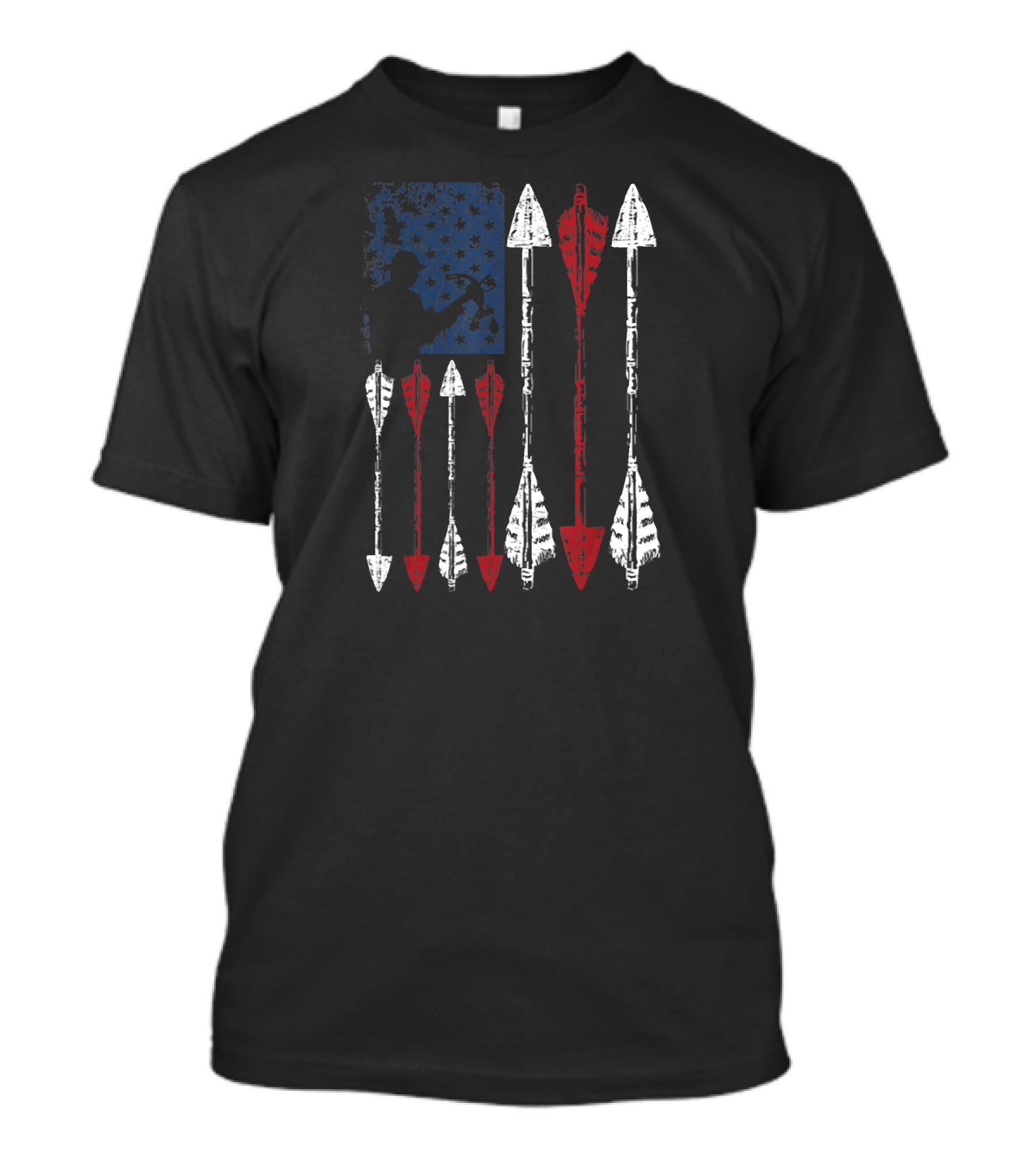 American Flag Archer Bow Hunting Patriotic Arrows T-Shirt