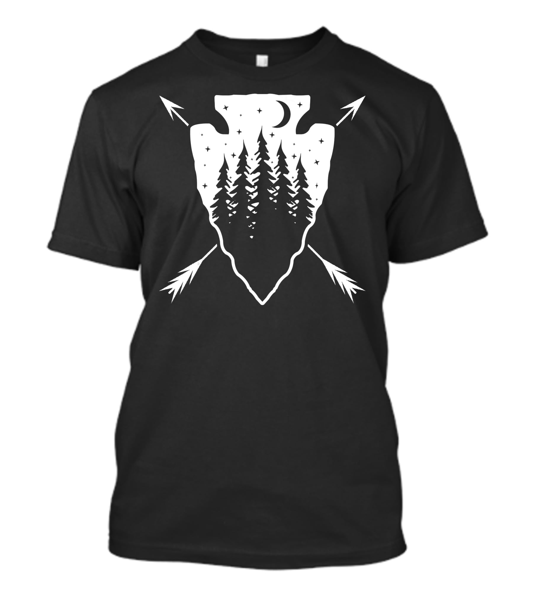 Arrowhead Pine Forest Under Moonlit Starry Sky T-Shirt