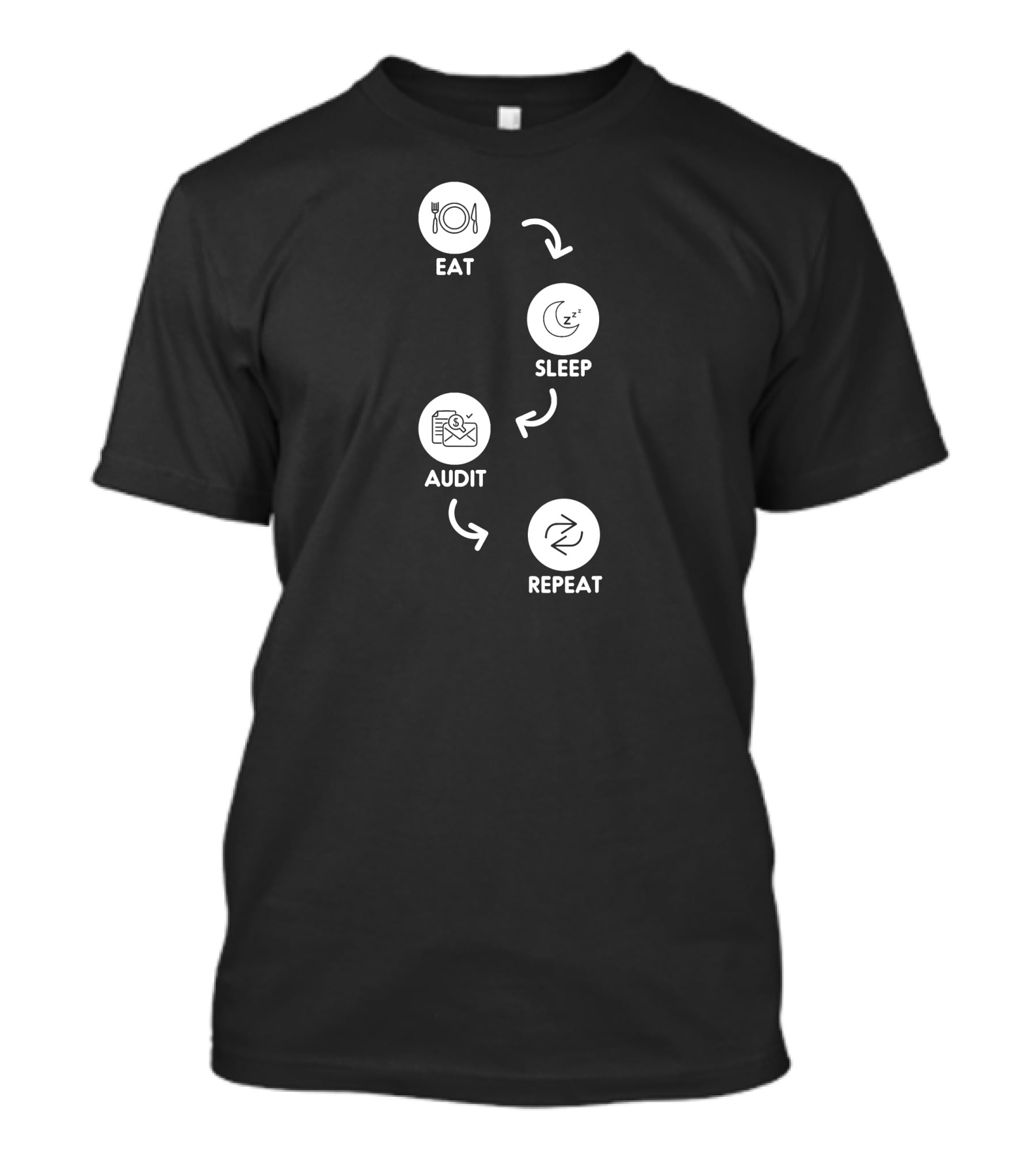 Eat Sleep Audit Repeat Auditor Daily Life T-Shirt
