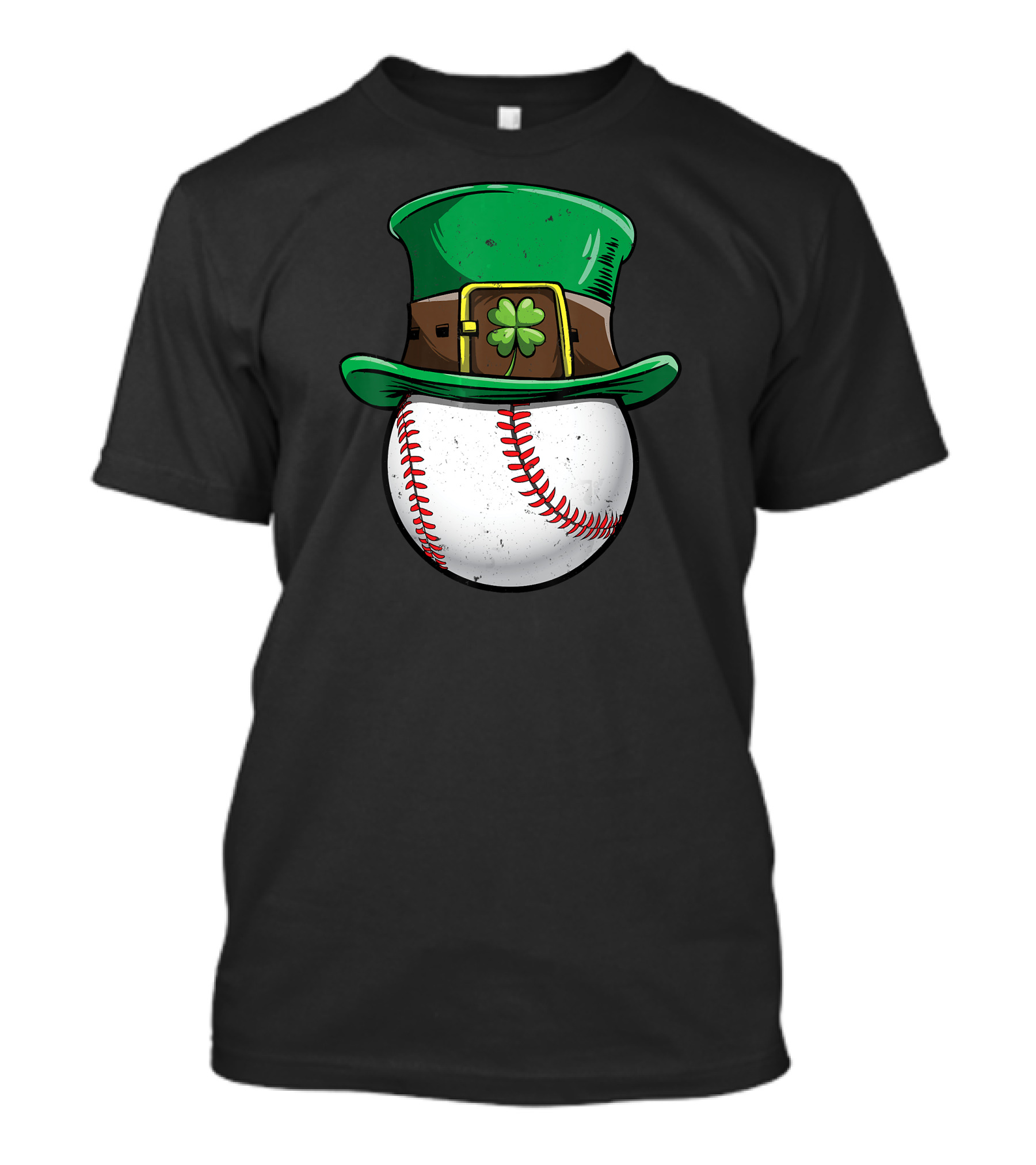 Leprechaun Hat Baseball With Shamrock Stitching T-Shirt