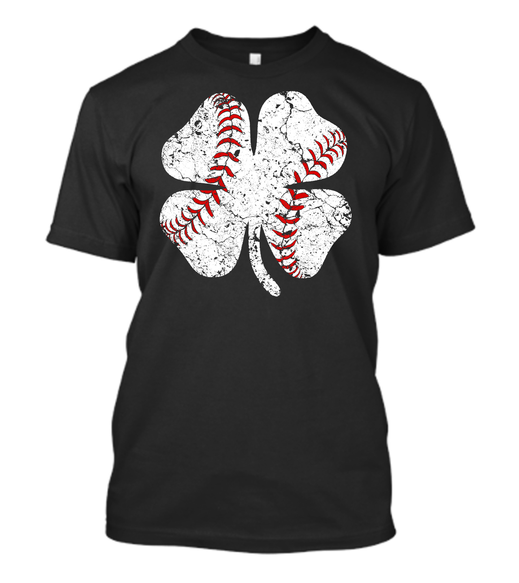 Baseball St Patricks Day Clover Stitching T-Shirt
