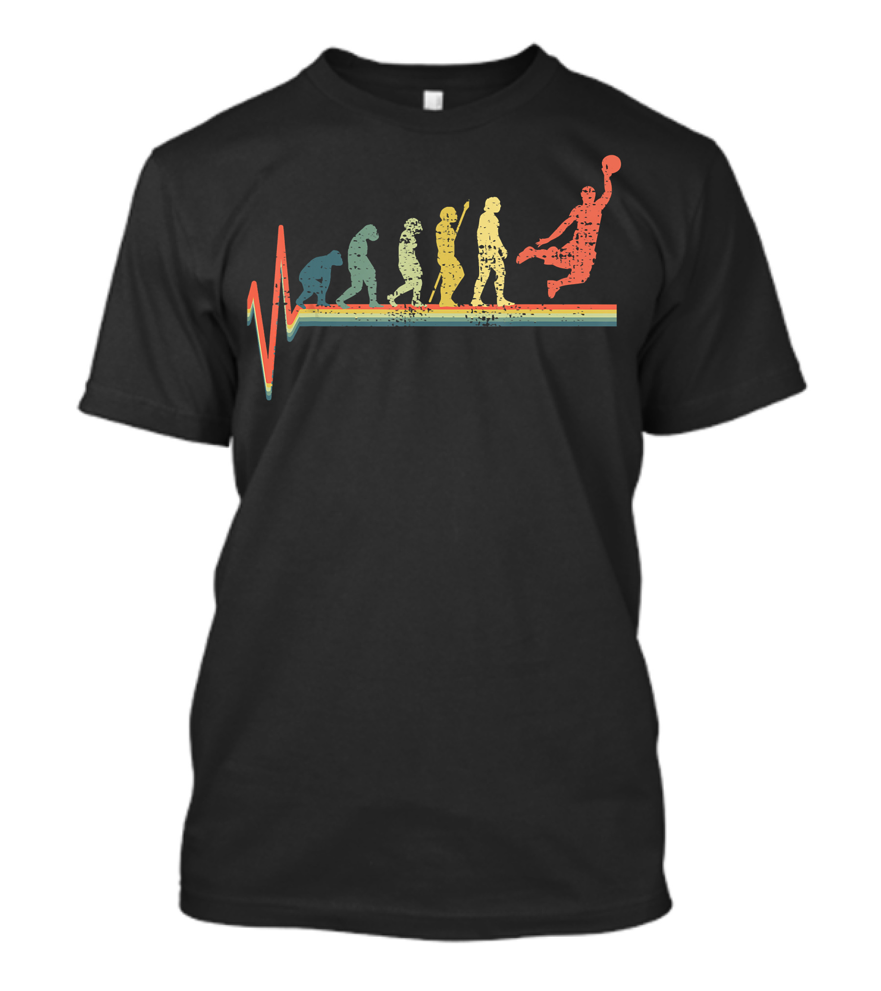 Basketball Heartbeat Dunkin Evolution Stages T-Shirt