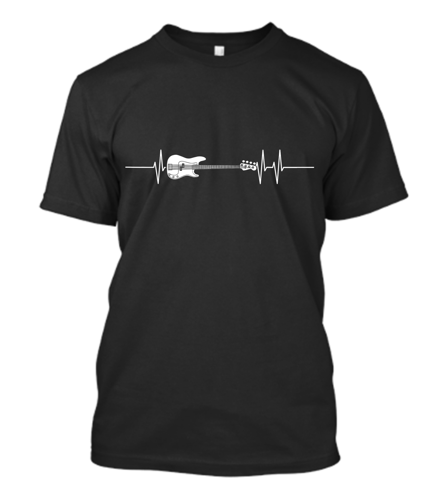 Bass Guitar Heartbeat Line T-Shirt