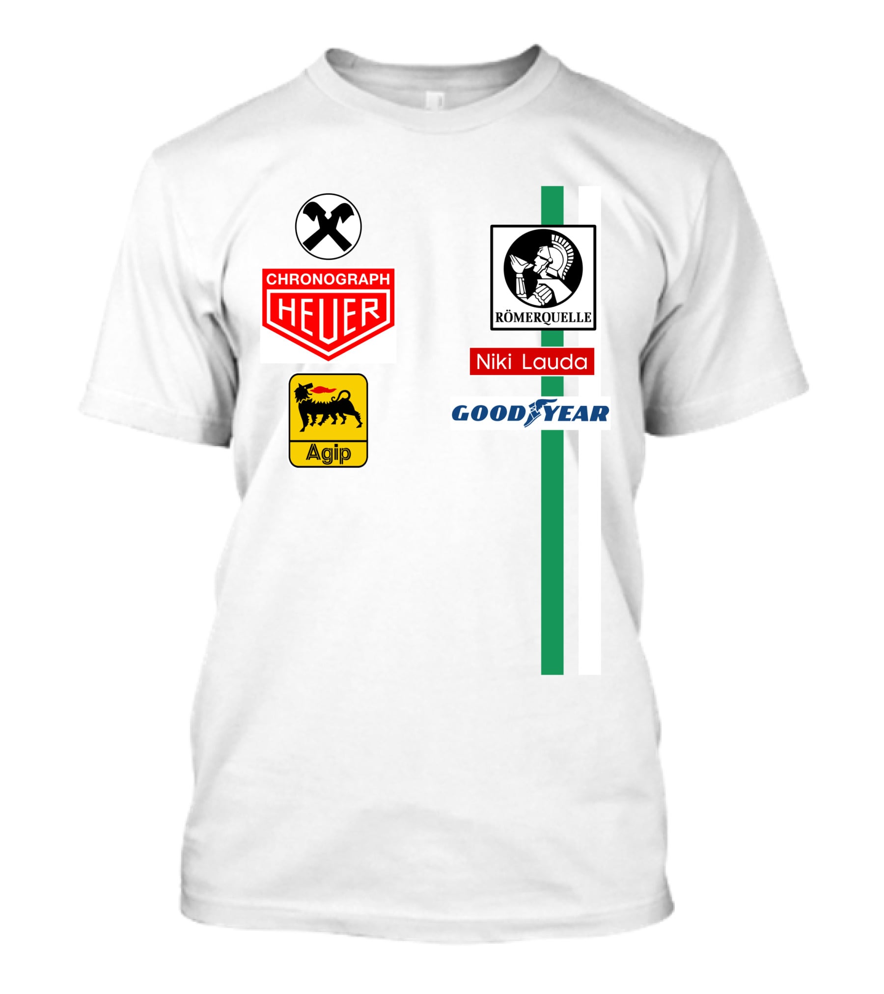 Heuer Chronograph Agip Römerquelle Niki Lauda Goodyear T-Shirt