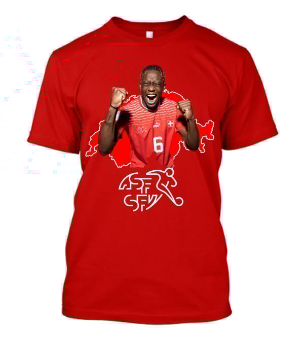 Denis Zakaria Switzerland National Team Football Jersey Map Background T-Shirt