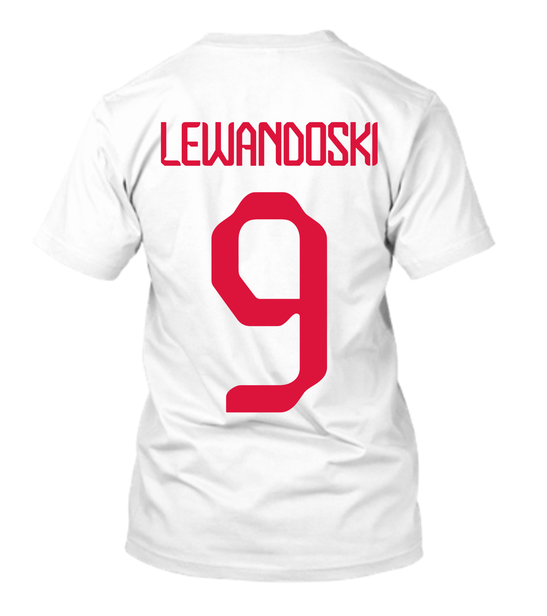 Lewandowski Poland Number 9 Soccer Eagle Emblem T-Shirt