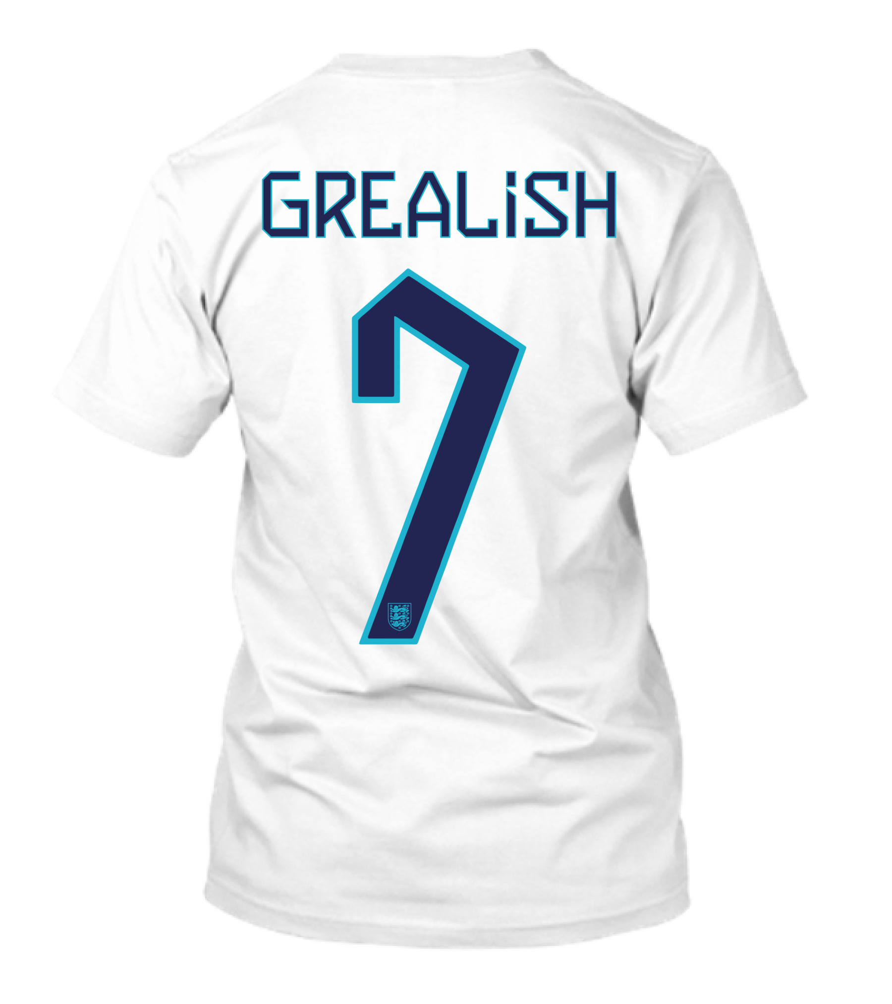 Jack Grealish 7 Three Lions England Football Star Badge T-Shirt
