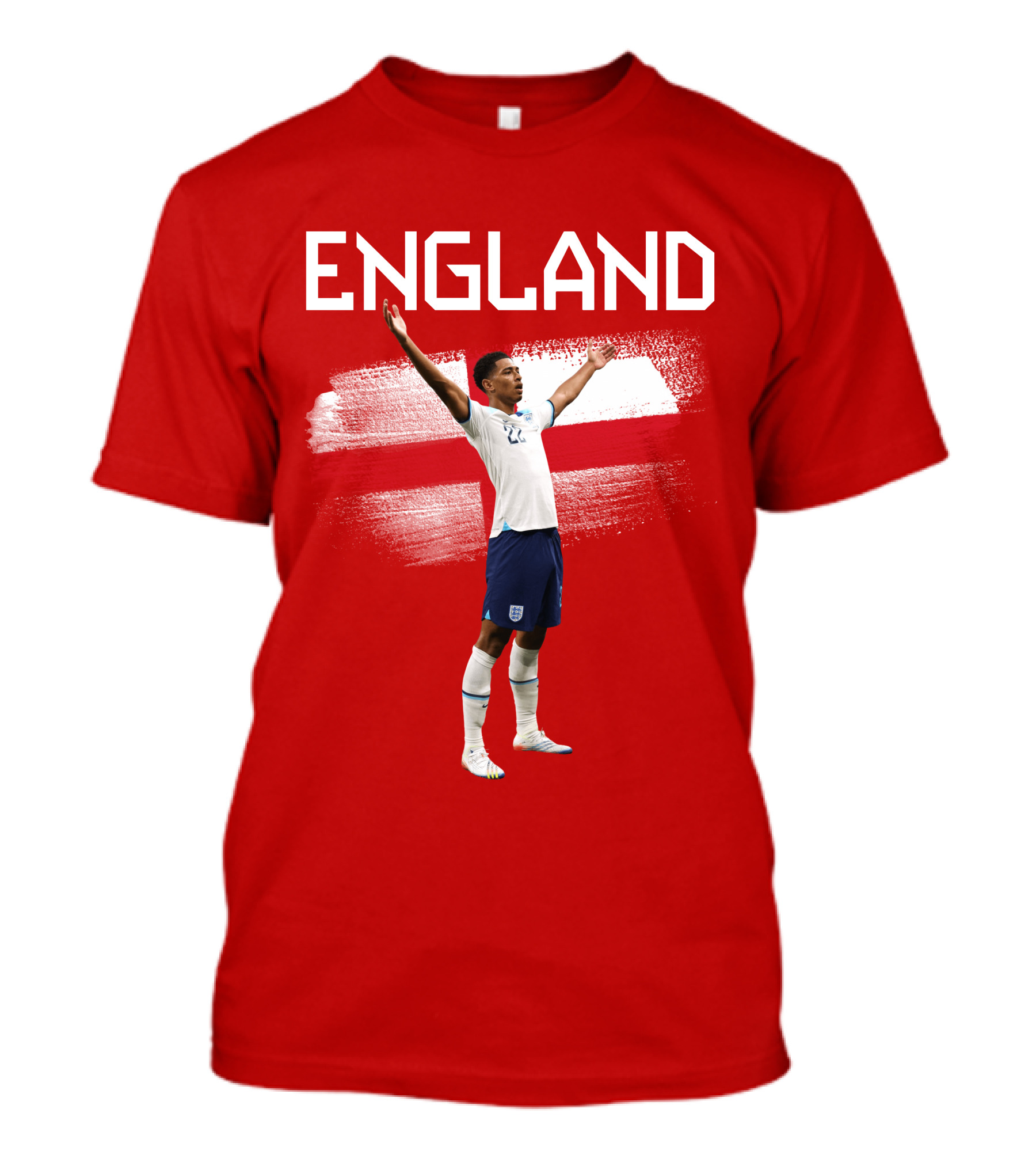 Jude Bellingham England Football Celebration With Red Cross T-Shirt