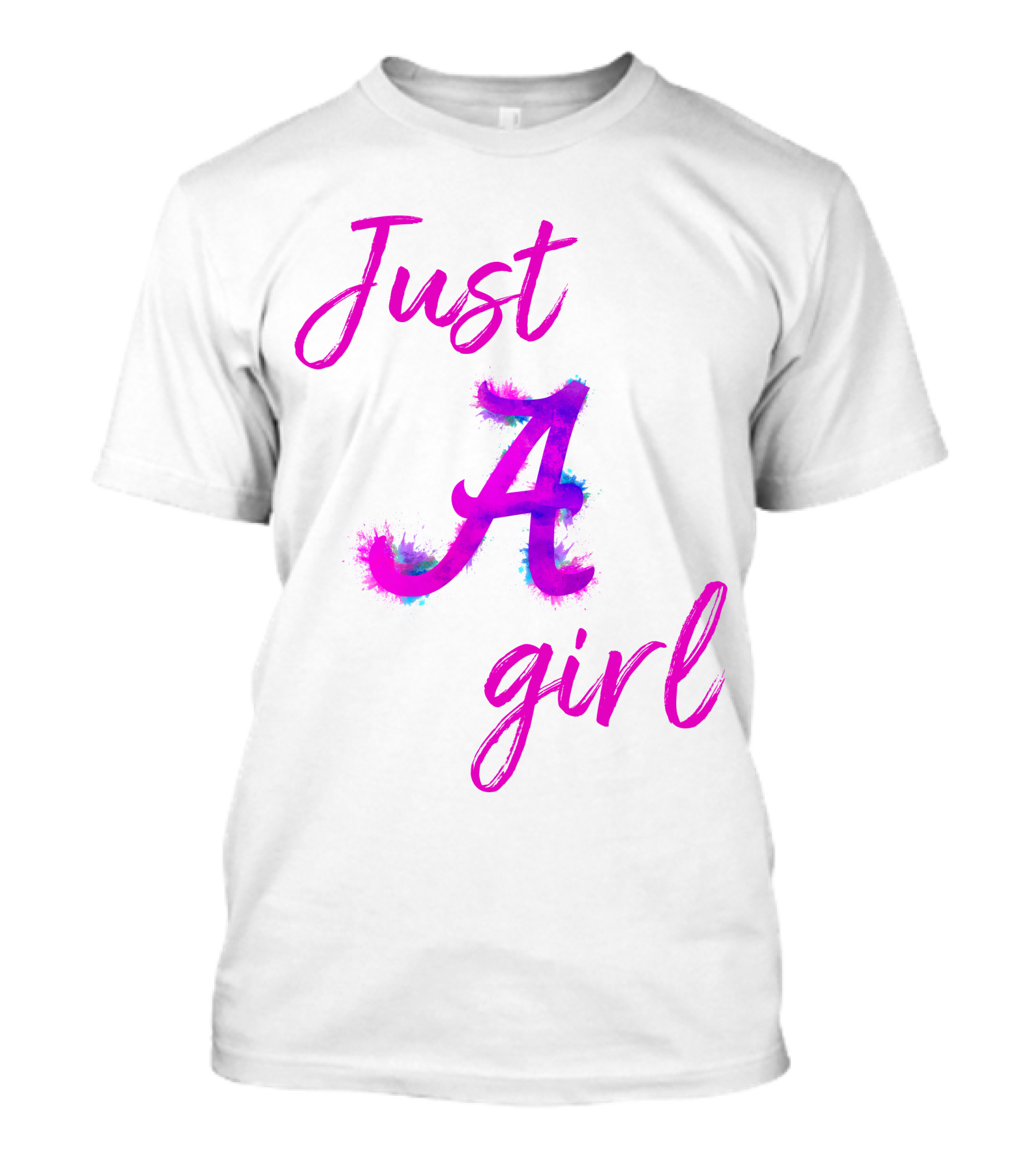 Just A Girl Aesthetic Calligraphy Bright Colors T-Shirt