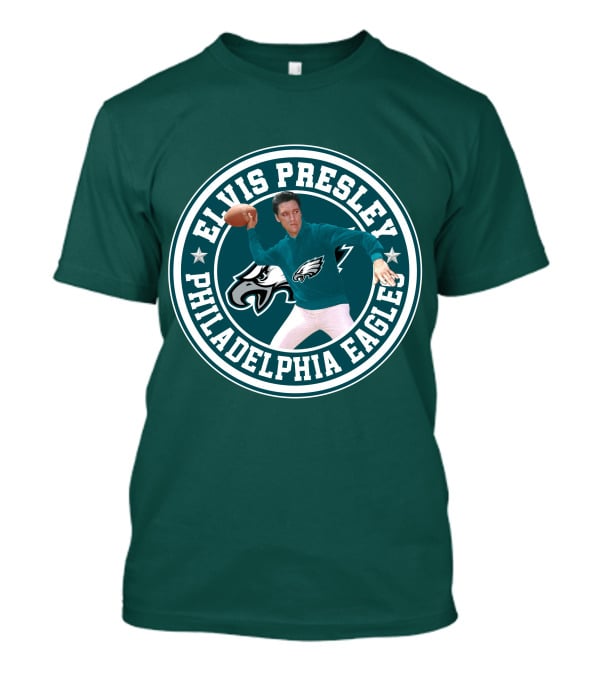 Elvis Presley Philadelphia Eagles Football Quarterback T-Shirt