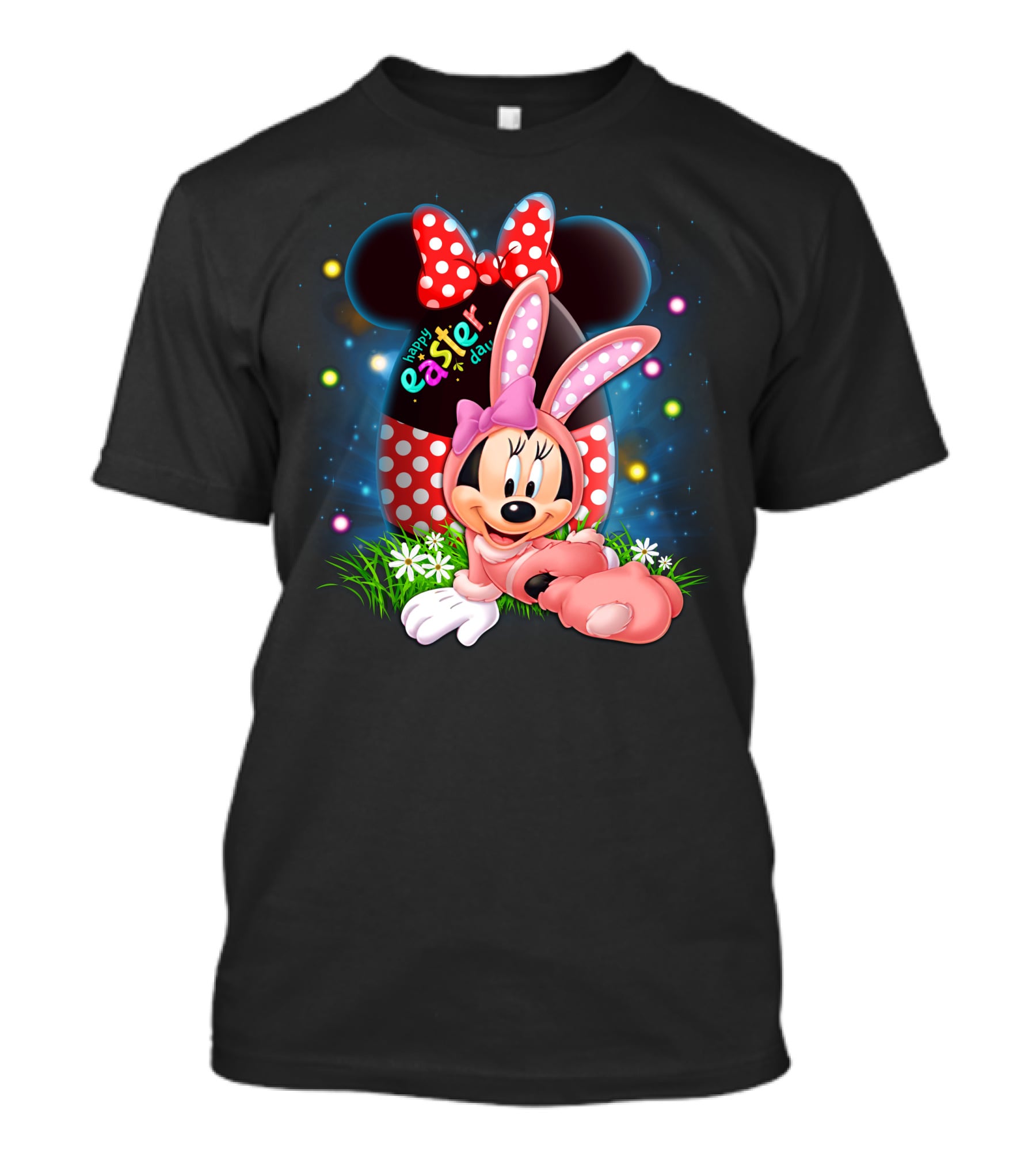 Minnie Mouse Happy Easter Day Polka Dot Bunny Ears T-Shirt